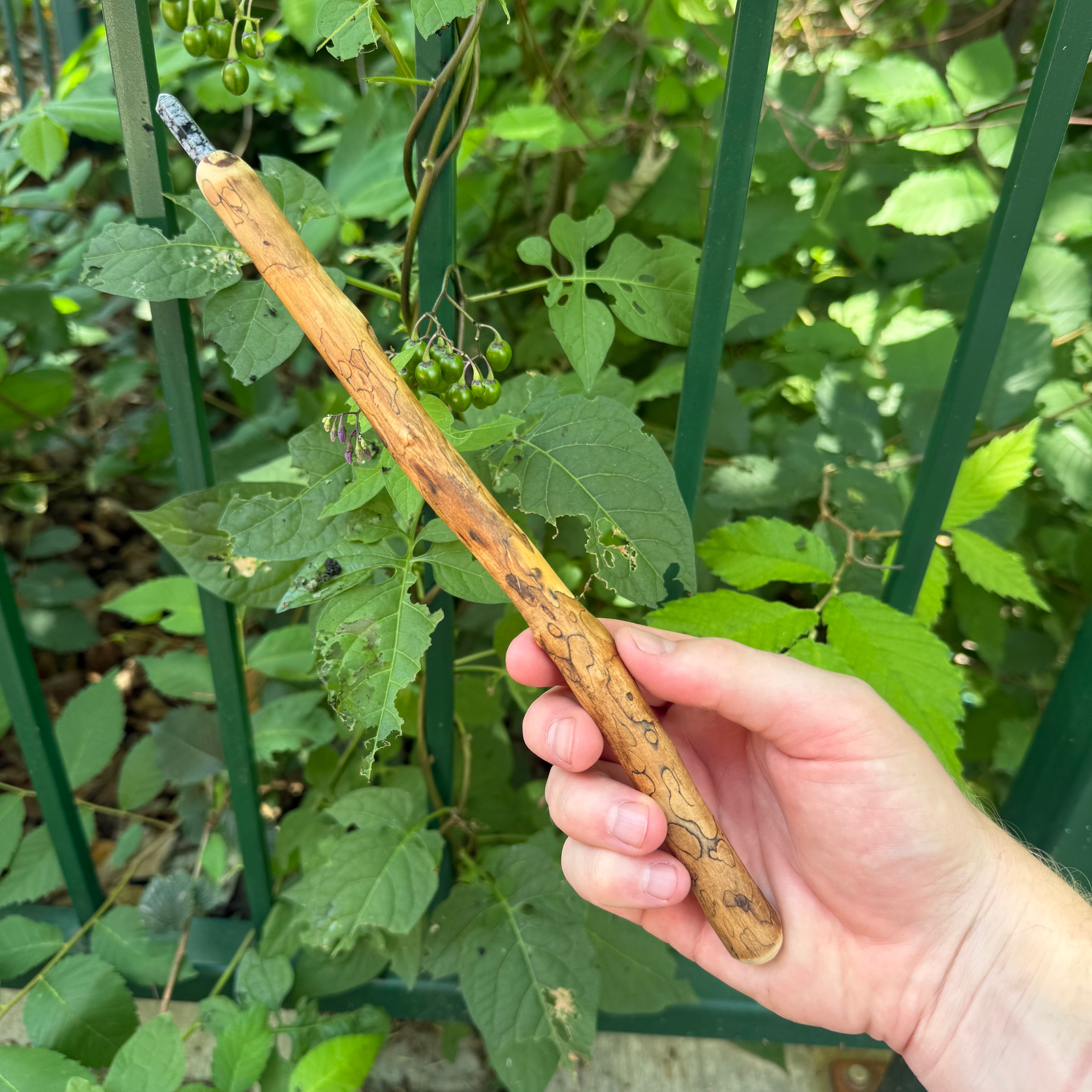 Cottonwood Wand with Snowflake Obsidian Crystal Point