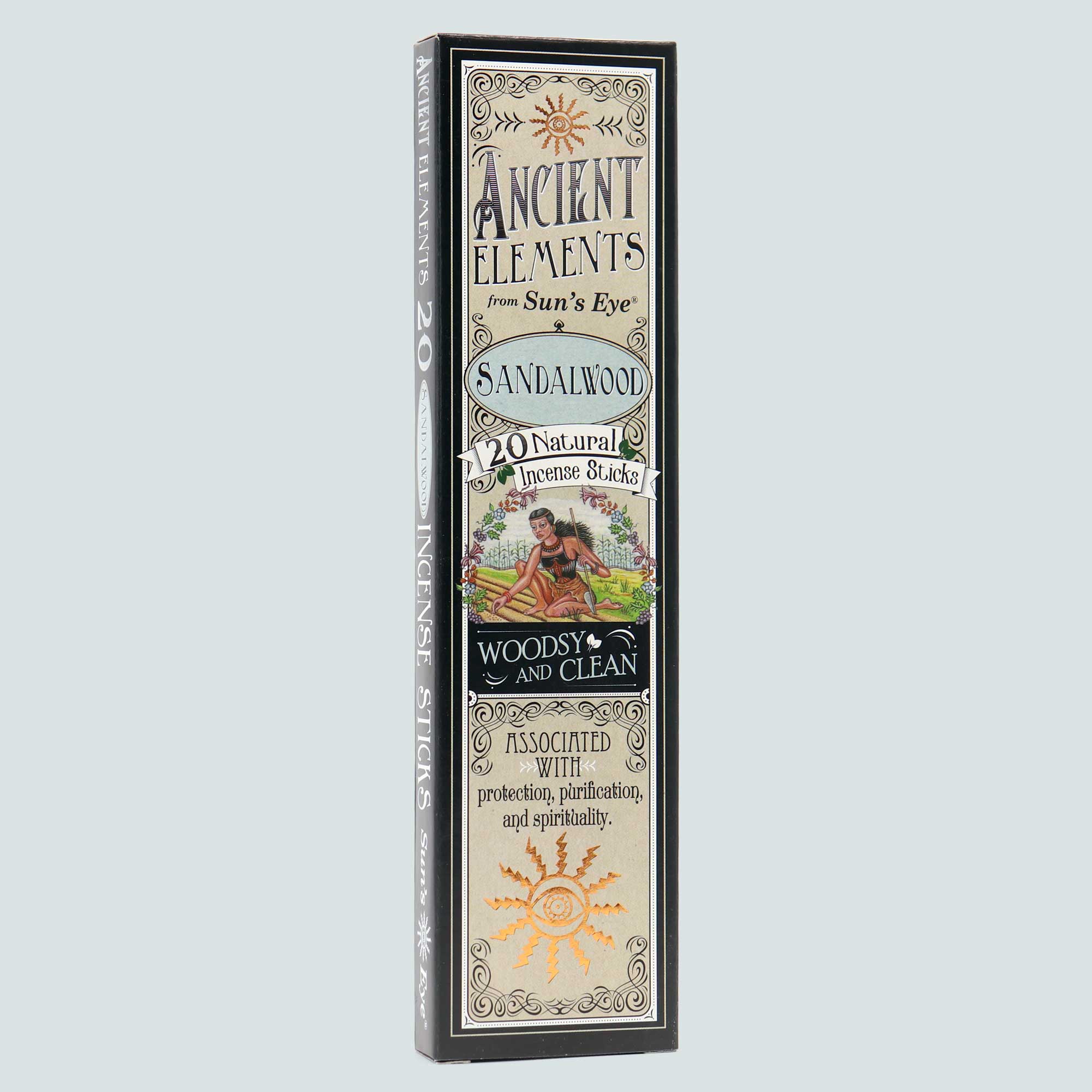 Ancient Elements Sandalwood - Sun's Eye Incense Sticks 20 Pack