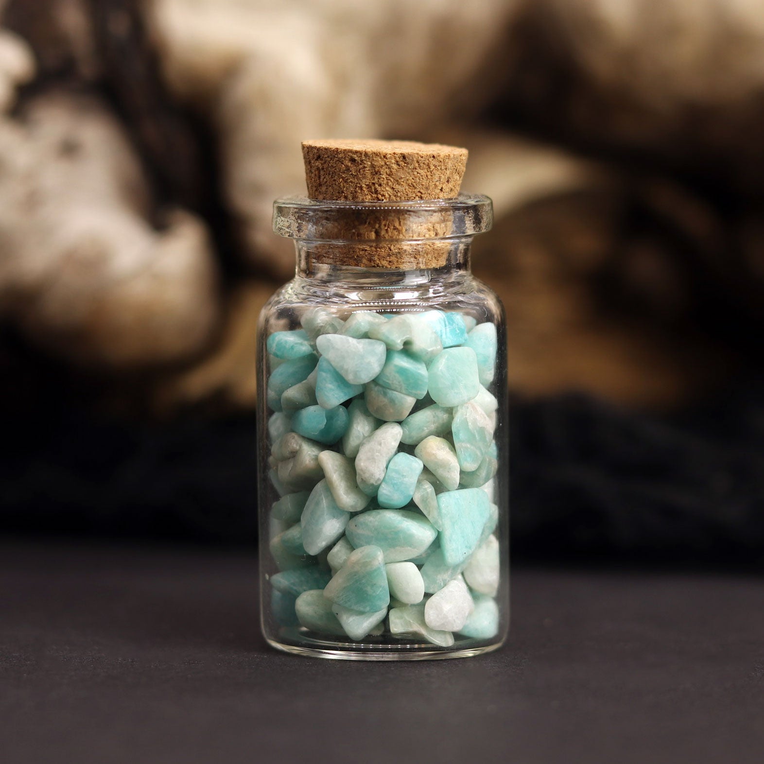 Amazonite Gemstones in Bottle - 13 Moons