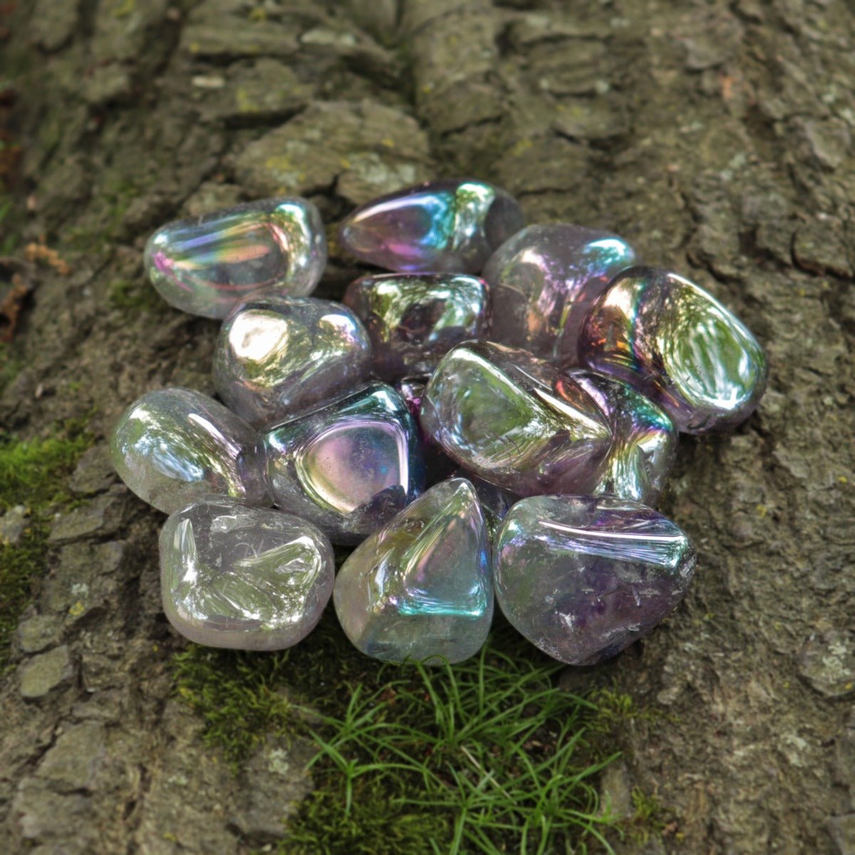 Amethyst, Rainbow Tumbled Stone - 13 Moons