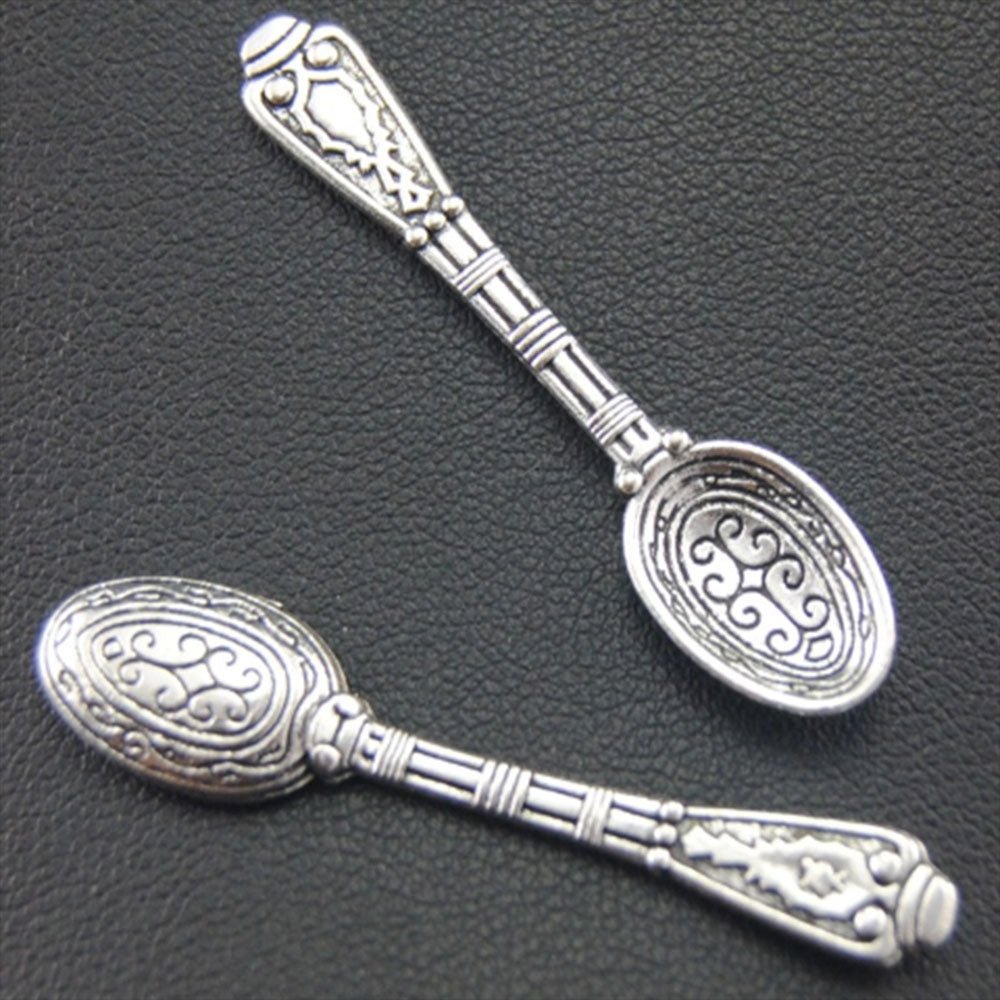 Antiqued Silver Mini Salt Spoon - 13 Moons