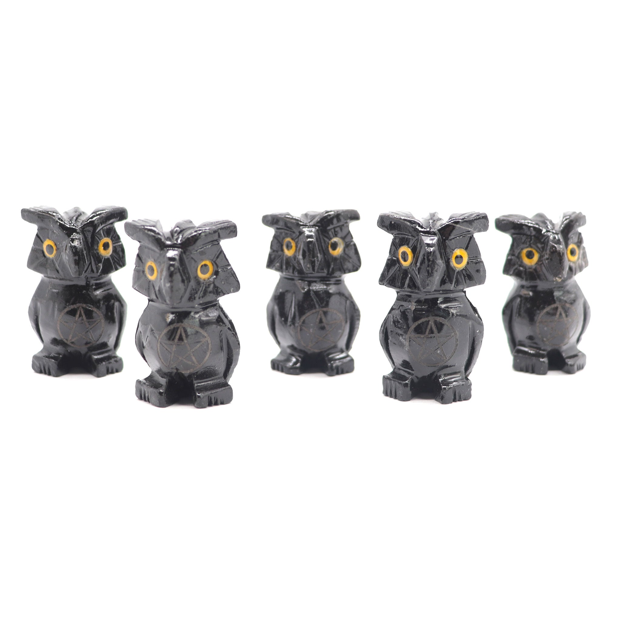 Black Onyx Pentacle Owl - 13 Moons