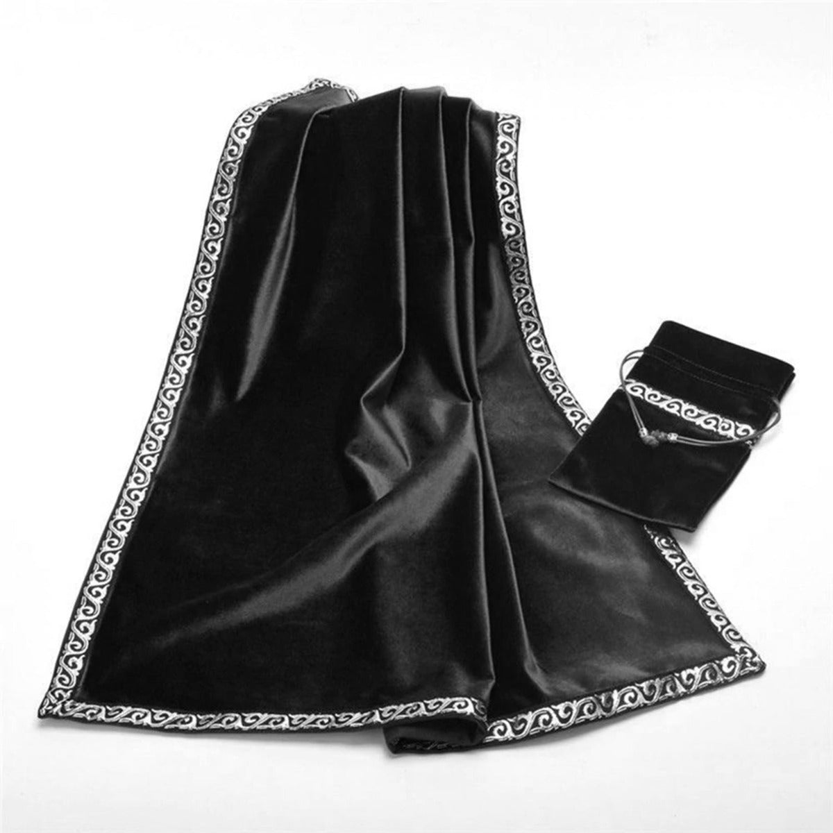 Black Tarot Bag & Cloth Set - 13 Moons