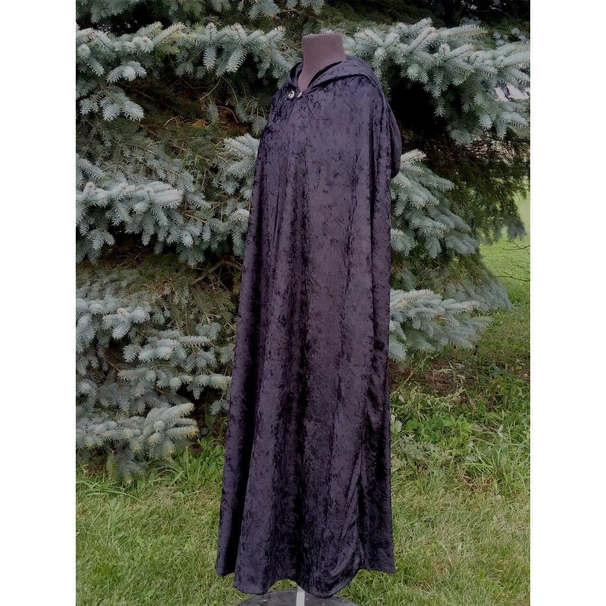 Black Velvet Cloak with Hood - 13 Moons