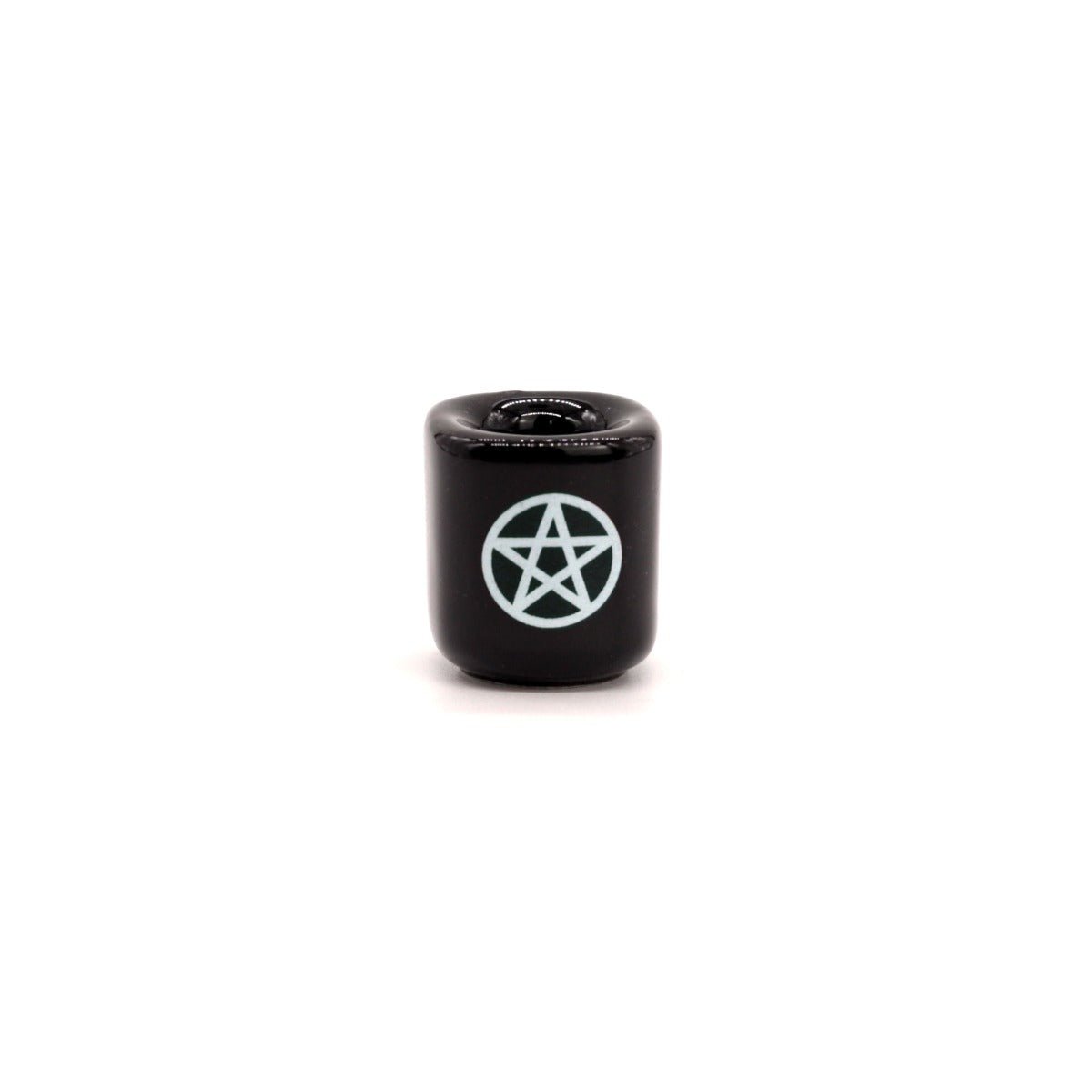 Black with Silver Pentacle Chime Candle Holder - 13 Moons