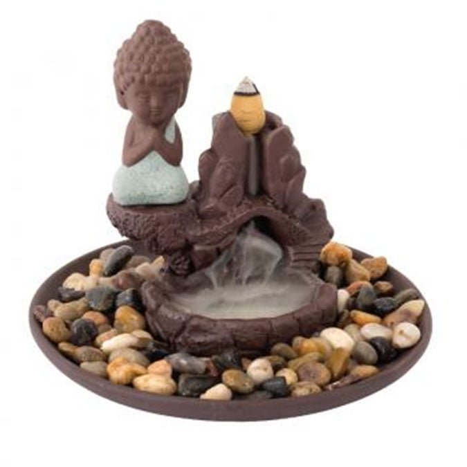 Buddha Meditating Backflow Incense Burner Set - 13 Moons
