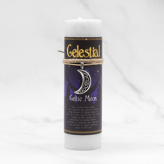 Celestial Celtic Moon Candle with Pendant - 13 Moons