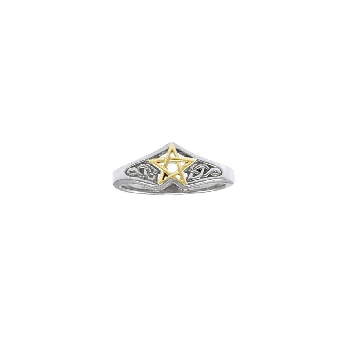 Celtic Pentacle Ring in Gold and Silver - 13 Moons