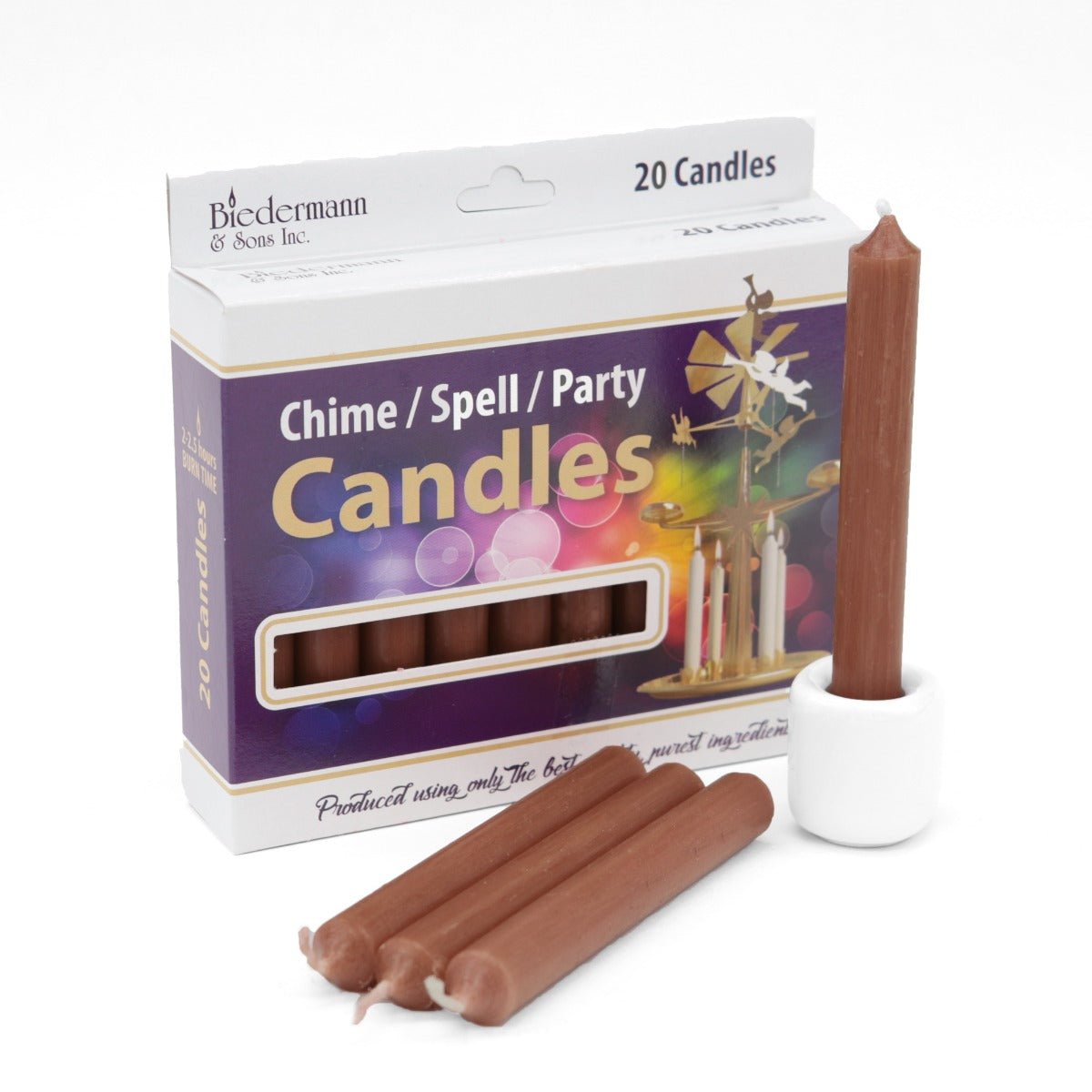 4 inch Ritual Brown Chime Candle Box of 20