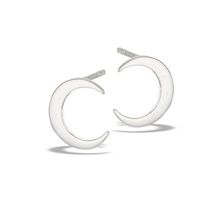 Crescent Moon Stud Earrings - 13 Moons