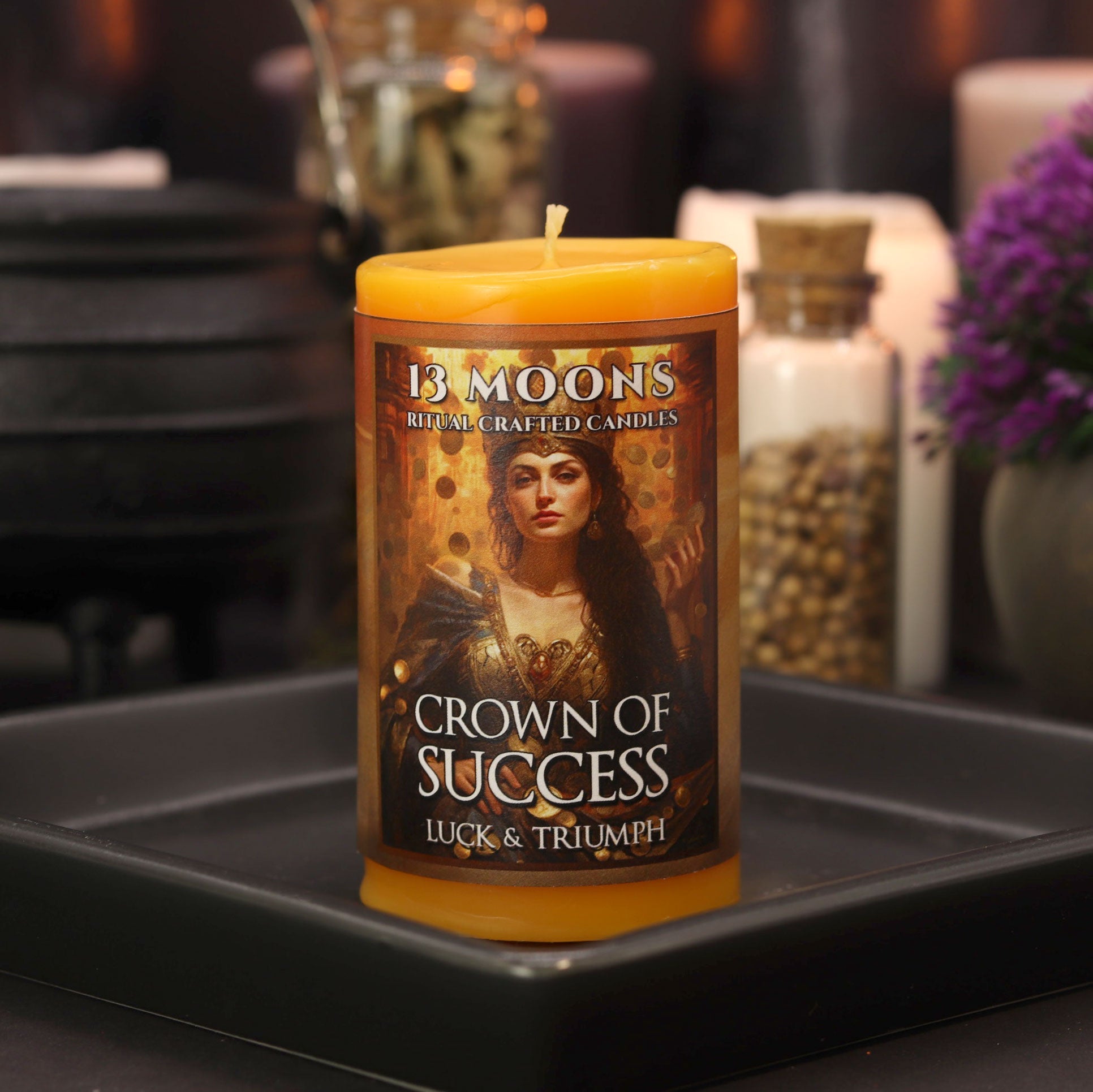 Crown of Success Candle Small Pillar - 13 Moons