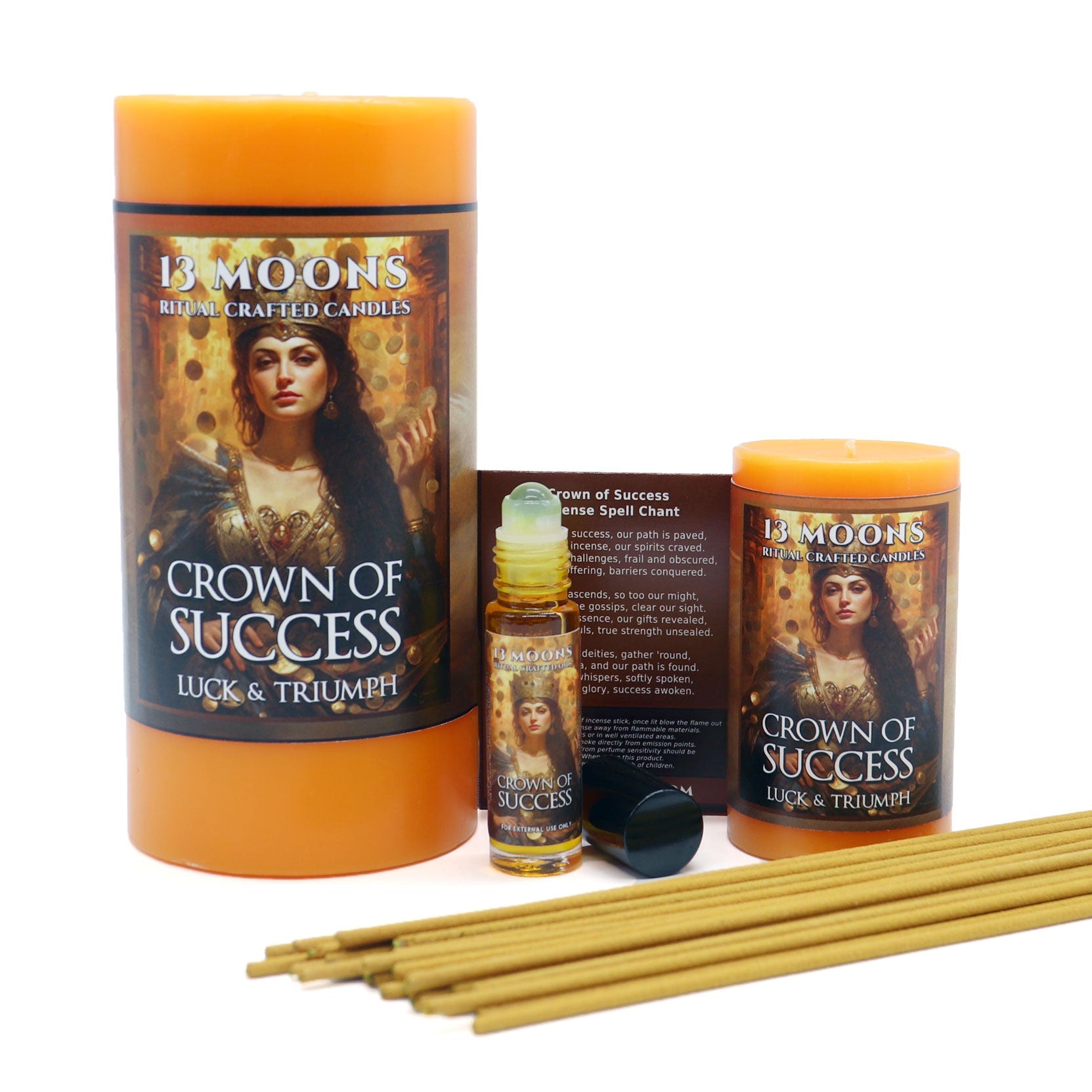 Crown of Success Candle Small Pillar - 13 Moons