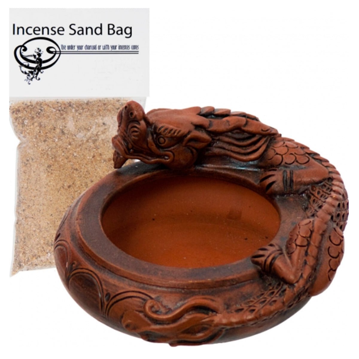 Dragon Terra Cotta Bowl with Sand - 13 Moons