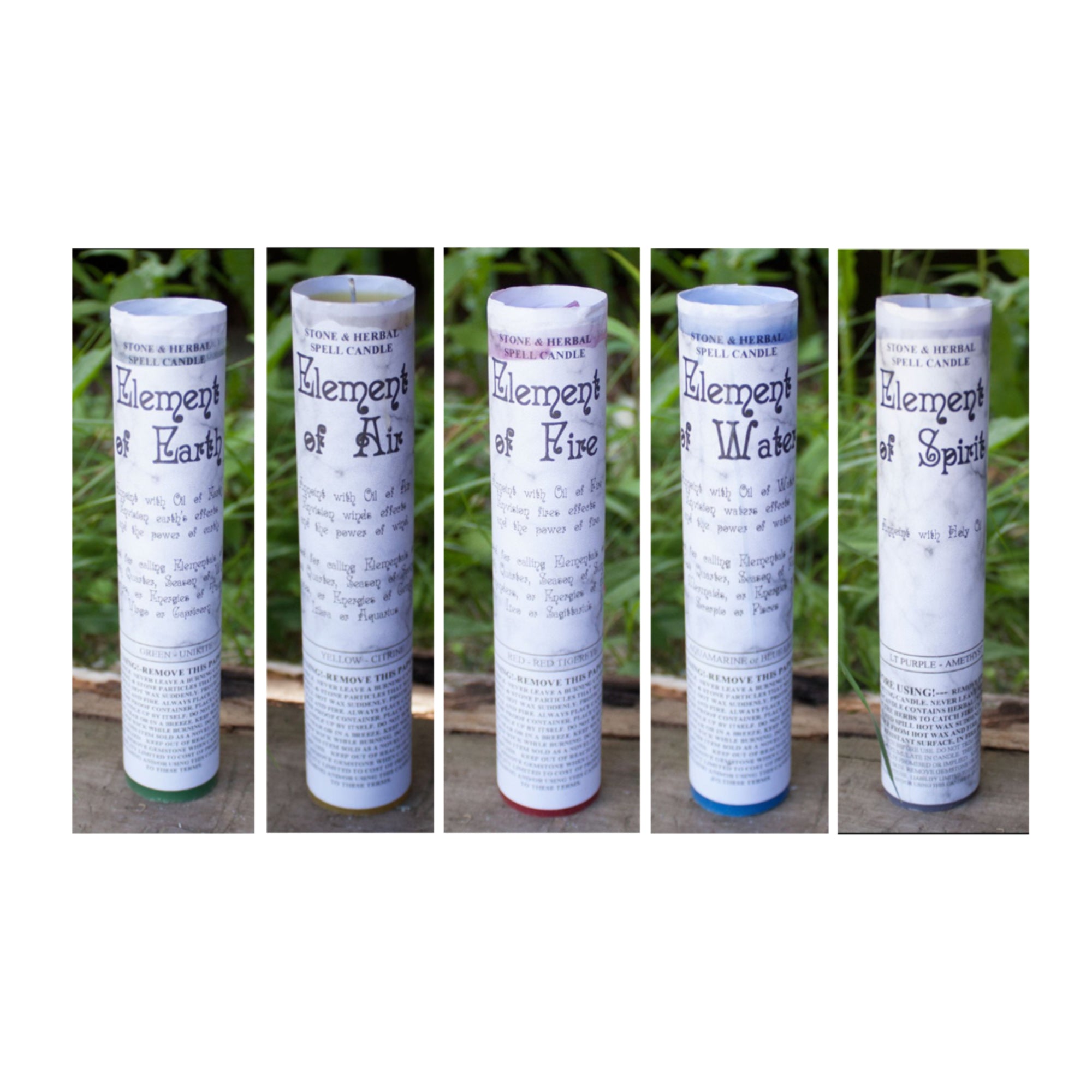 Element Five Candle Set Ritual Spell Candles from 13 Moons