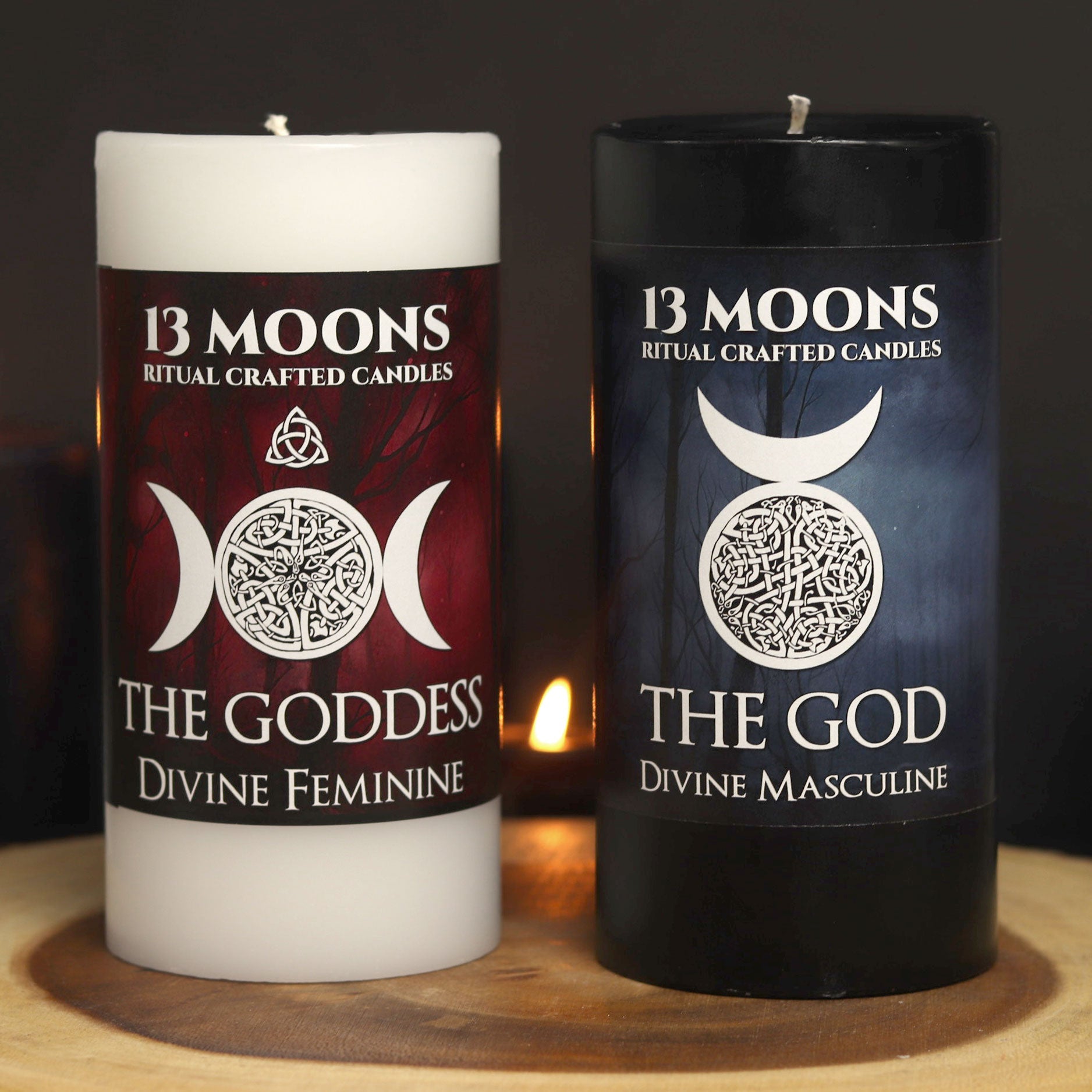 God and Goddess Altar Candle Set - 13 Moons