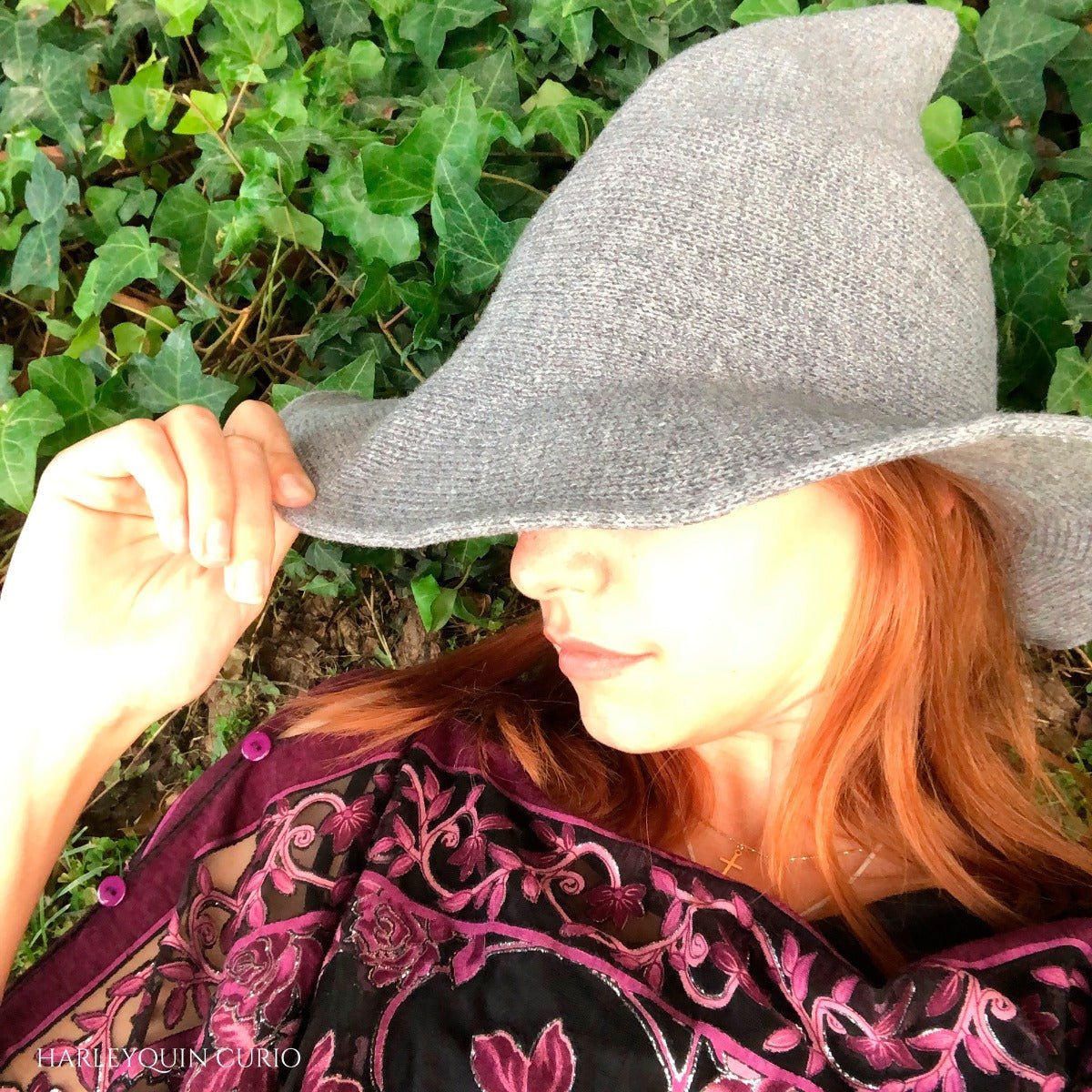 Grey Wool Witches Hat - 13 Moons