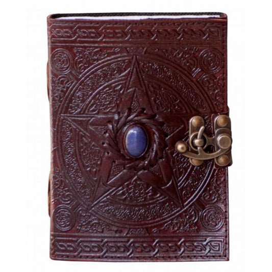 Pentacle and Stone Leather Journal - 13 Moons