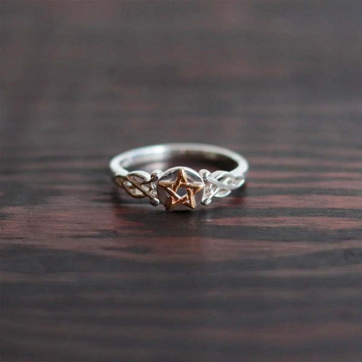 Pentacle Ring in Gold and Silver - 13 Moons