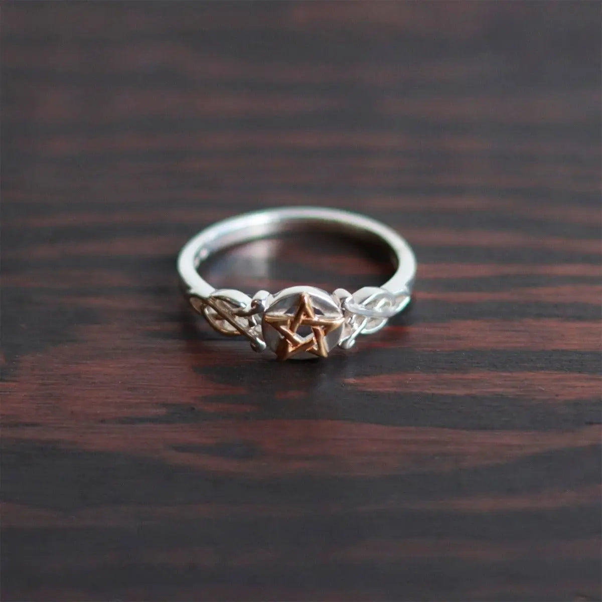 Pentacle Ring in Gold and Silver - 13 Moons