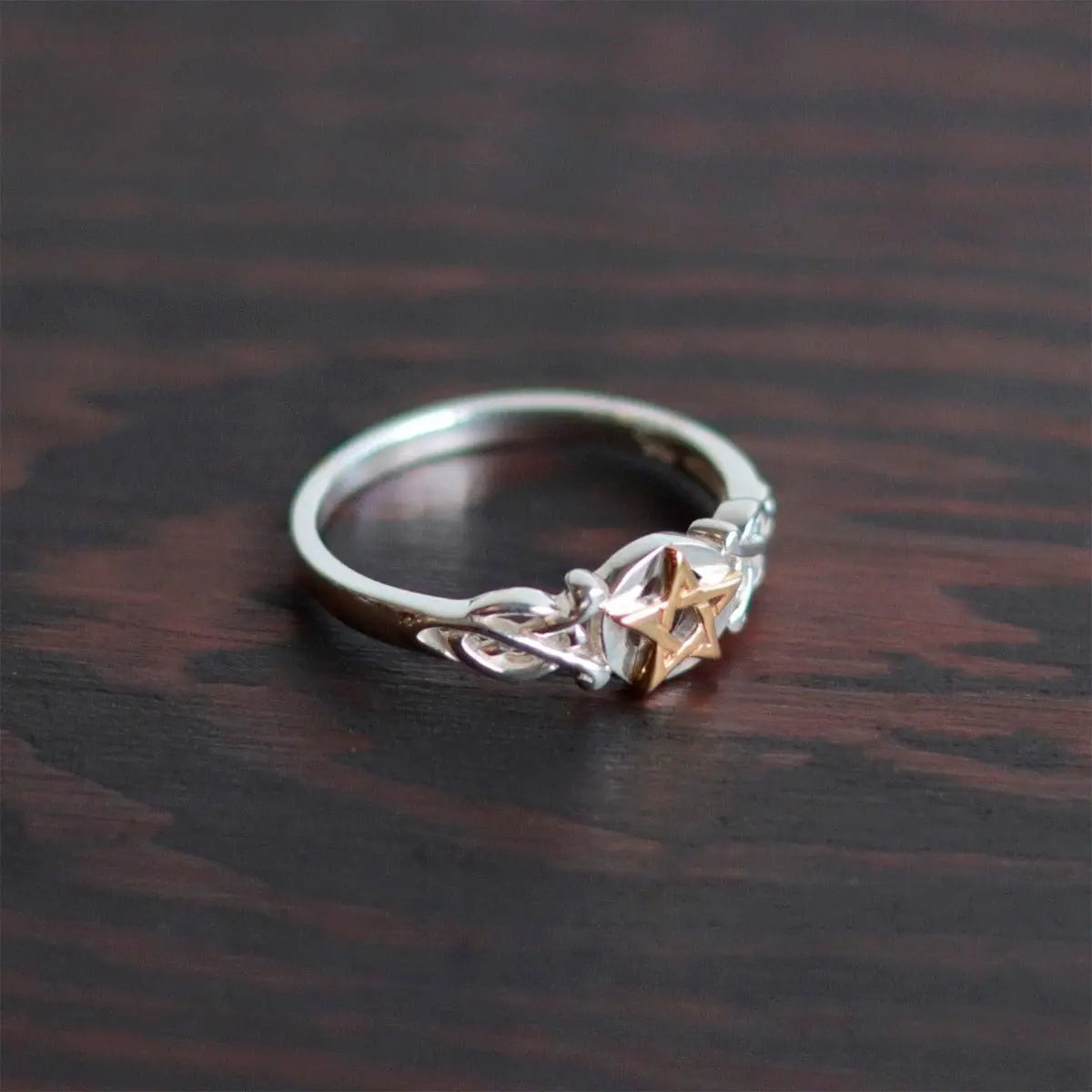 Pentacle Ring in Gold and Silver - 13 Moons