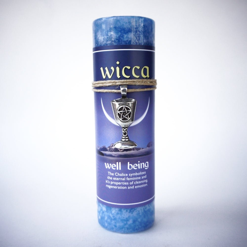Wicca Well Being Candle with Pewter Pendant - 13 Moons