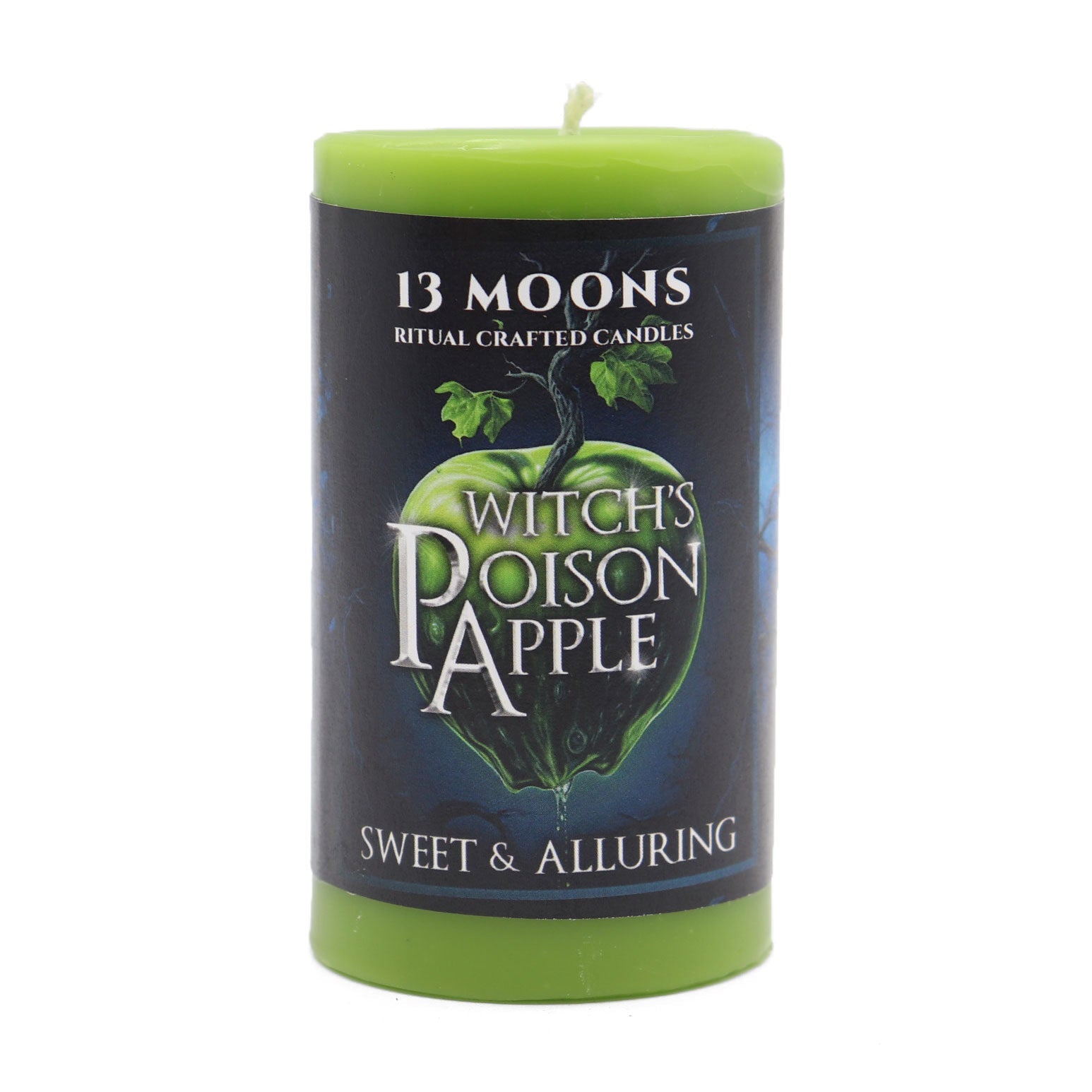Witch's Poison Apple Ritual Candle Small Pillar - 13 Moons