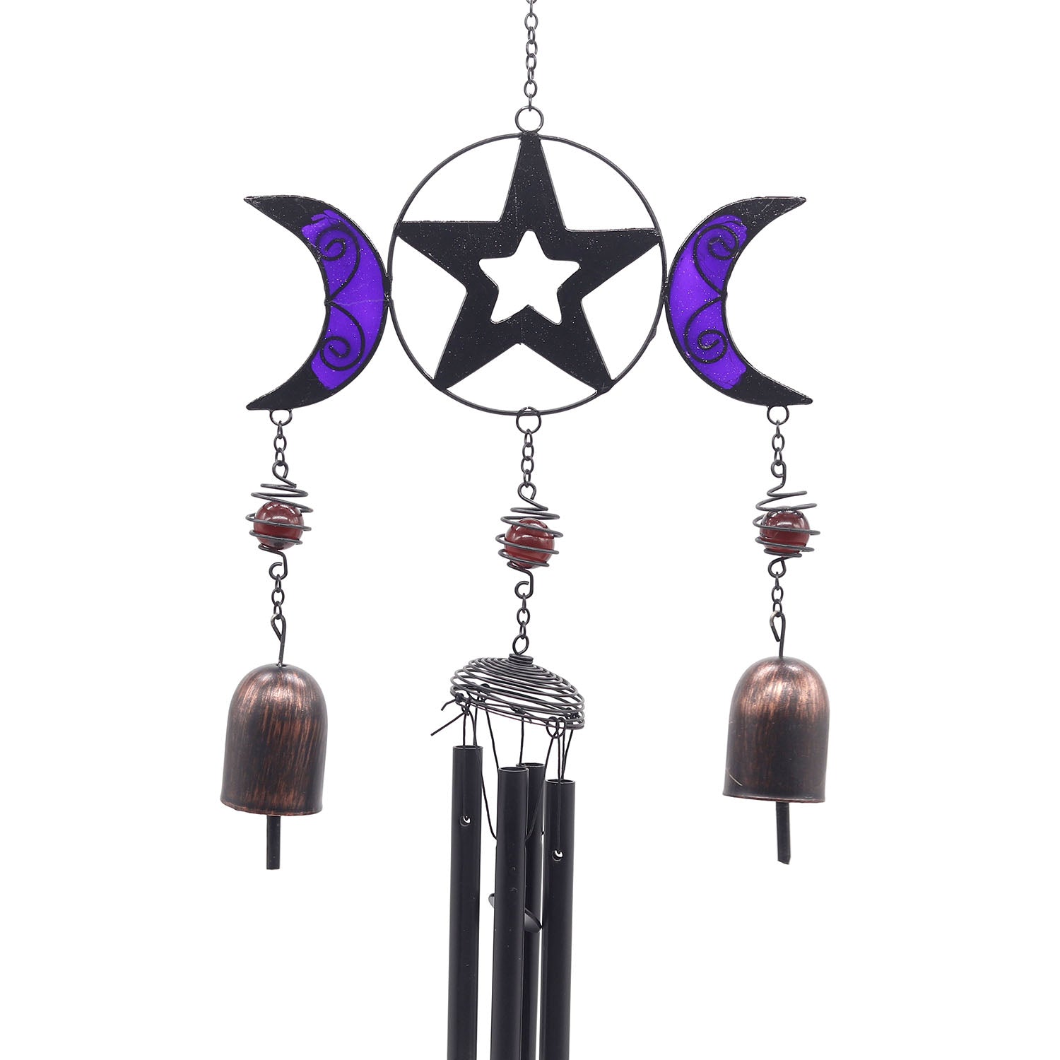 Triple Moon Pentacle Wind Chime & Suncatcher