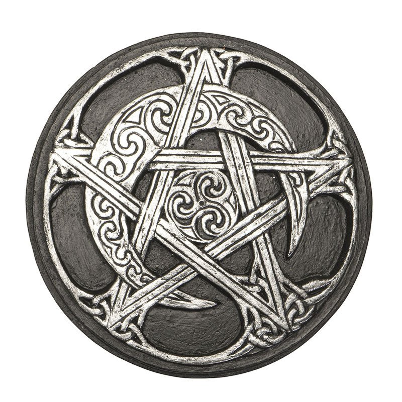Pentacle Moon & Triskele Incense Holder