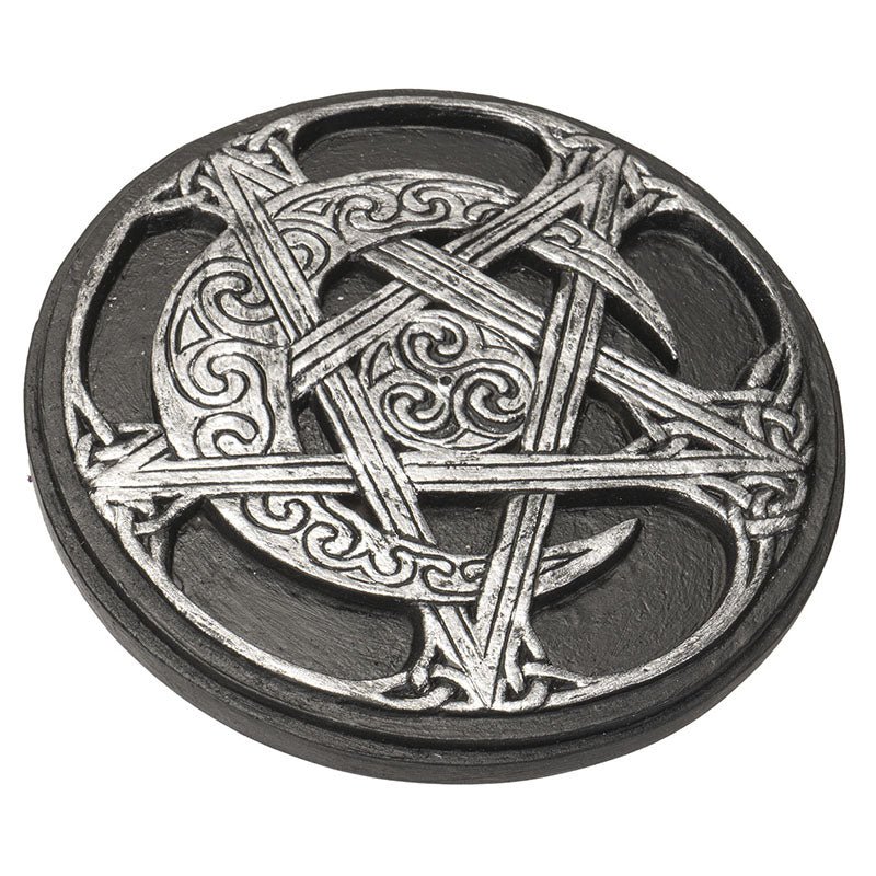 Pentacle Moon & Triskele Incense Holder