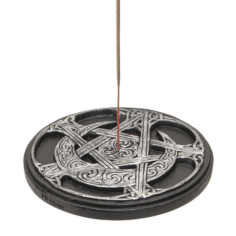 Pentacle Moon & Triskele Incense Holder