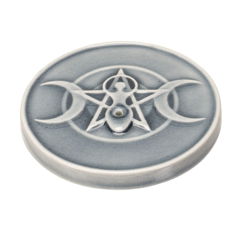 Triple Moon Goddess Pentacle Incense Burner