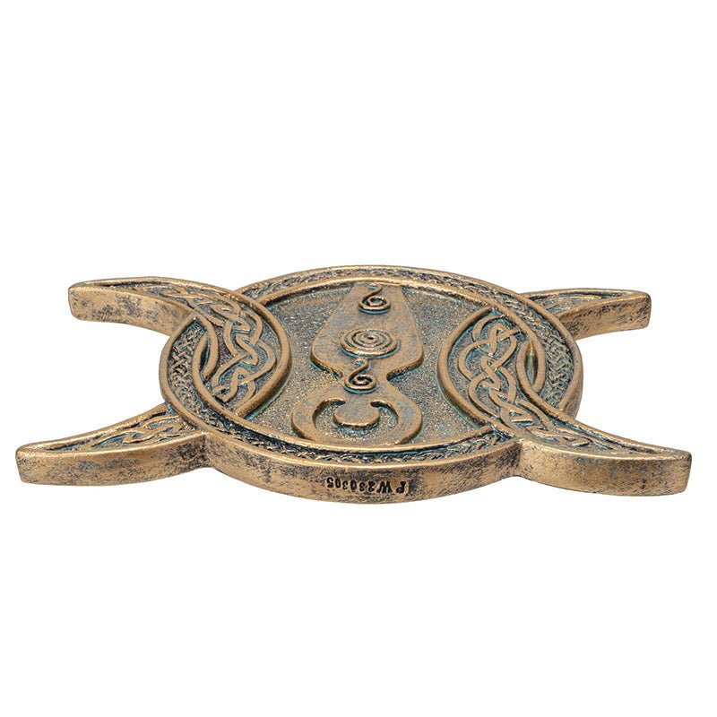 Golden Goddess Celtic Triple Moon Incense Holder