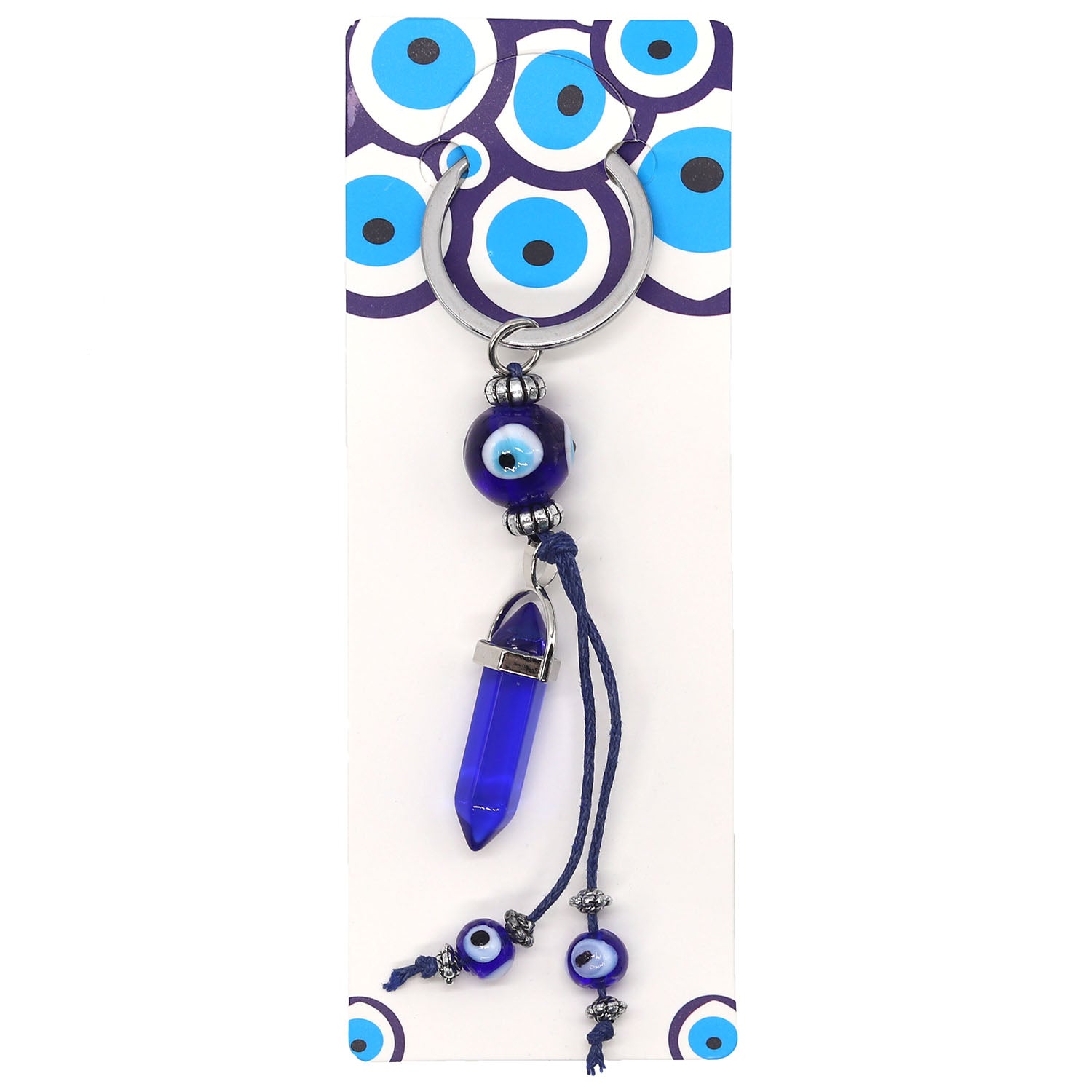 Evil Eye Crystal Point Keychain
