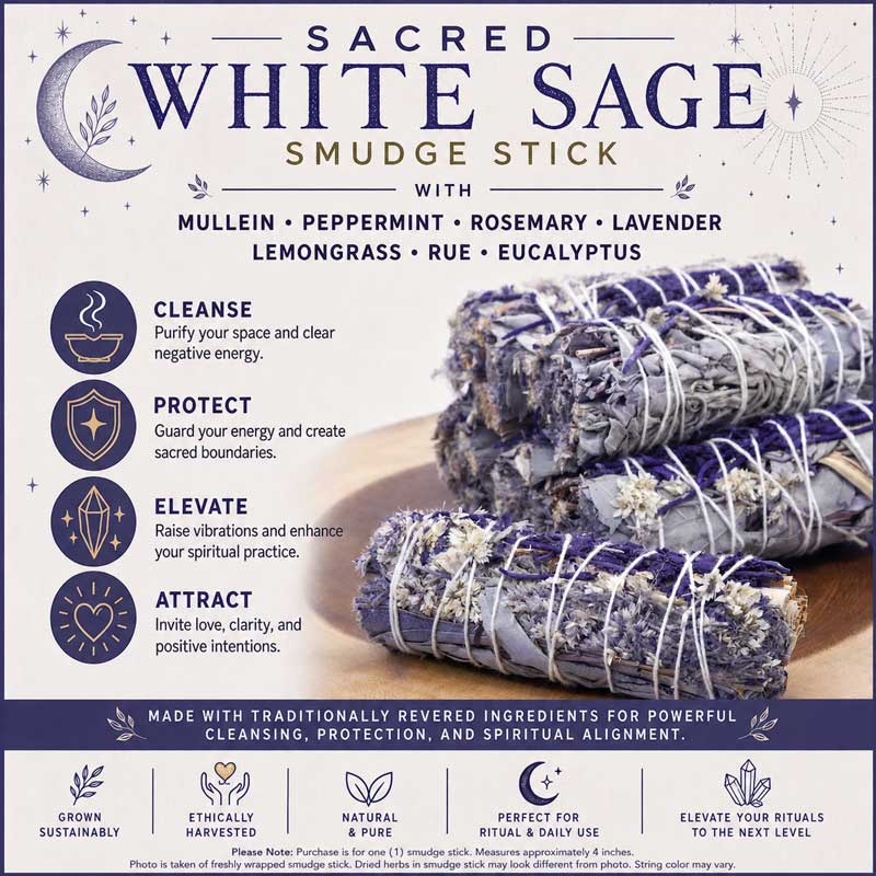 White Sage & 7 Sacred Herbs Smudge Stick