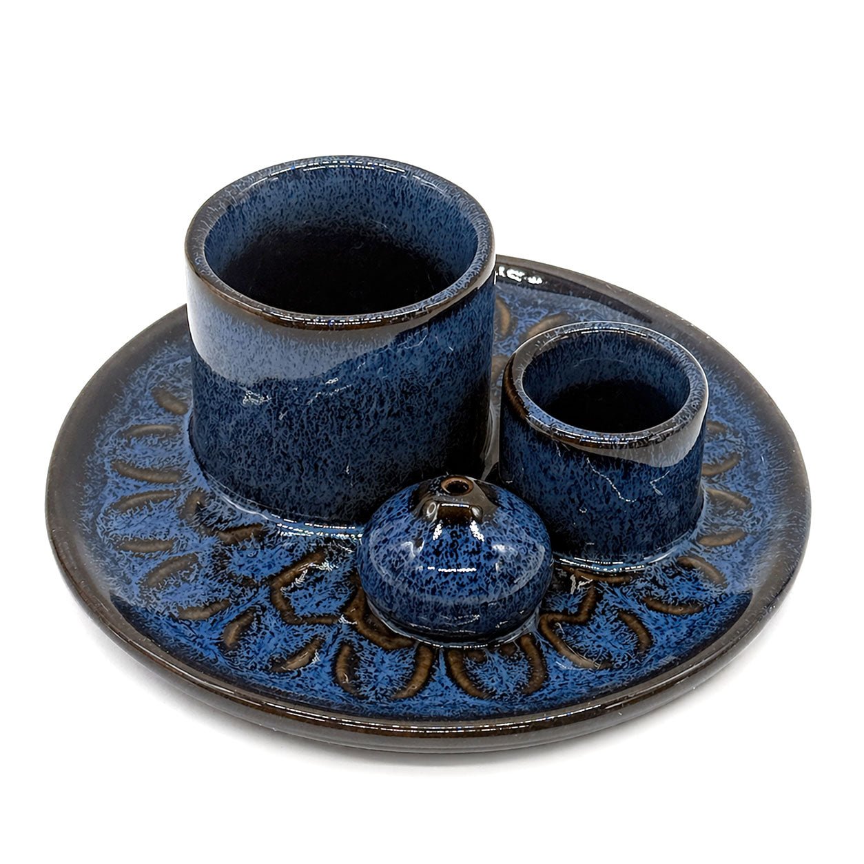 Ocean Ceramic Burner – 5” Smudge and Incense Holder