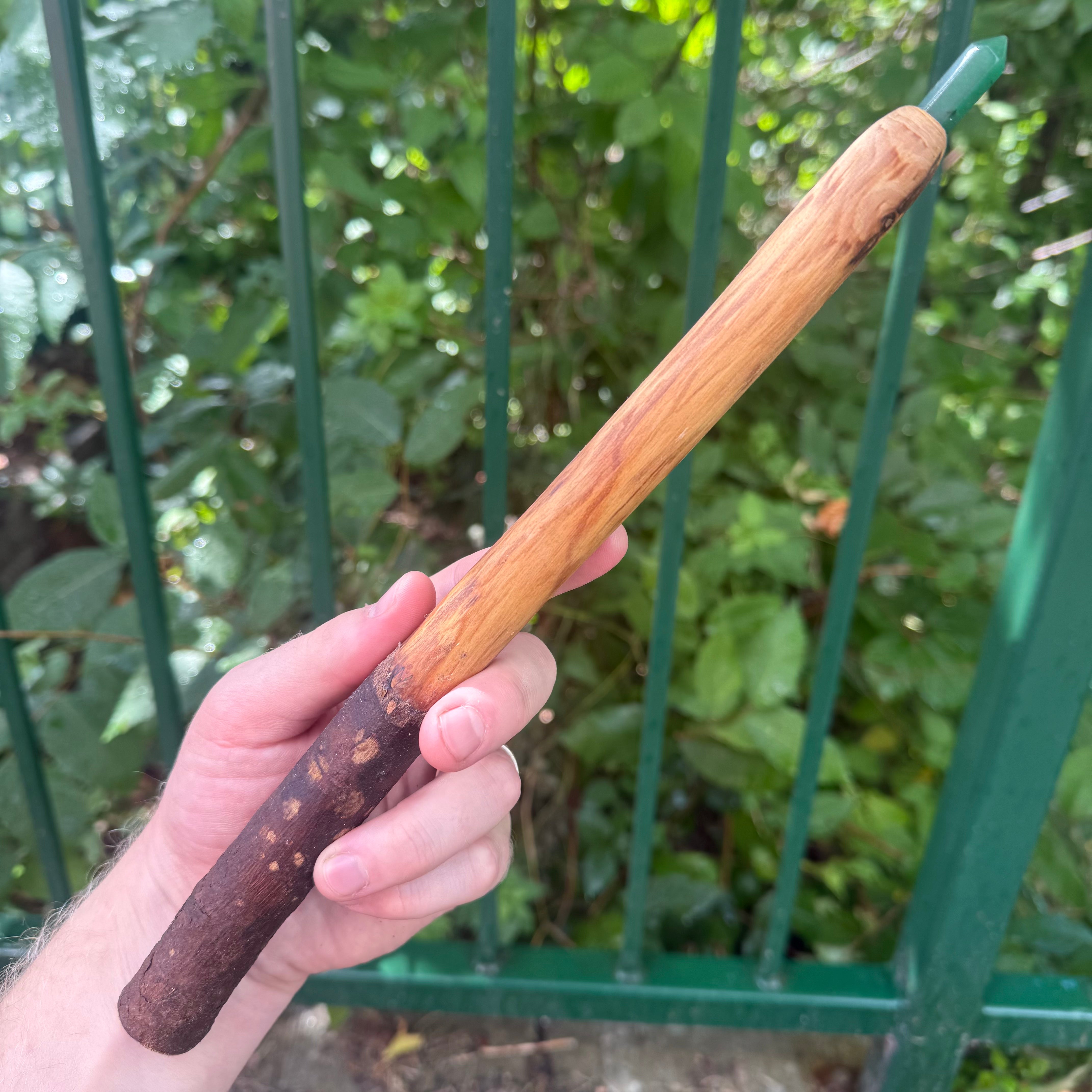 Rowan Wood Wand with Green Aventurine Crystal Point
