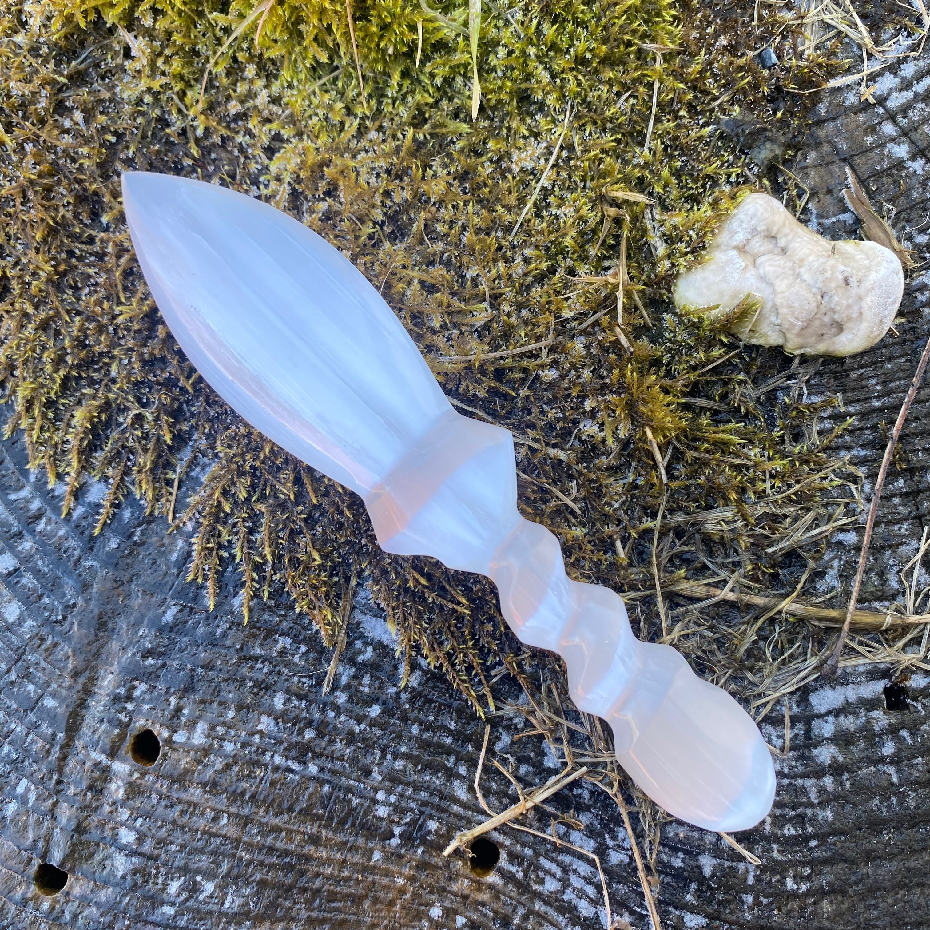 Selenite Moon Athame 0706 Gemstone Factory