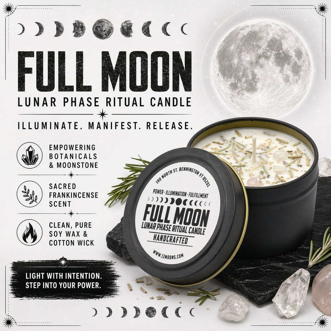 Full Moon Fixed & Dressed Ritual Candle