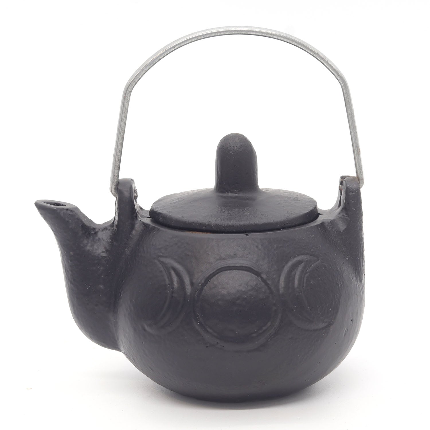 Triple Moon Goddess Cast Iron Kettle Cauldron