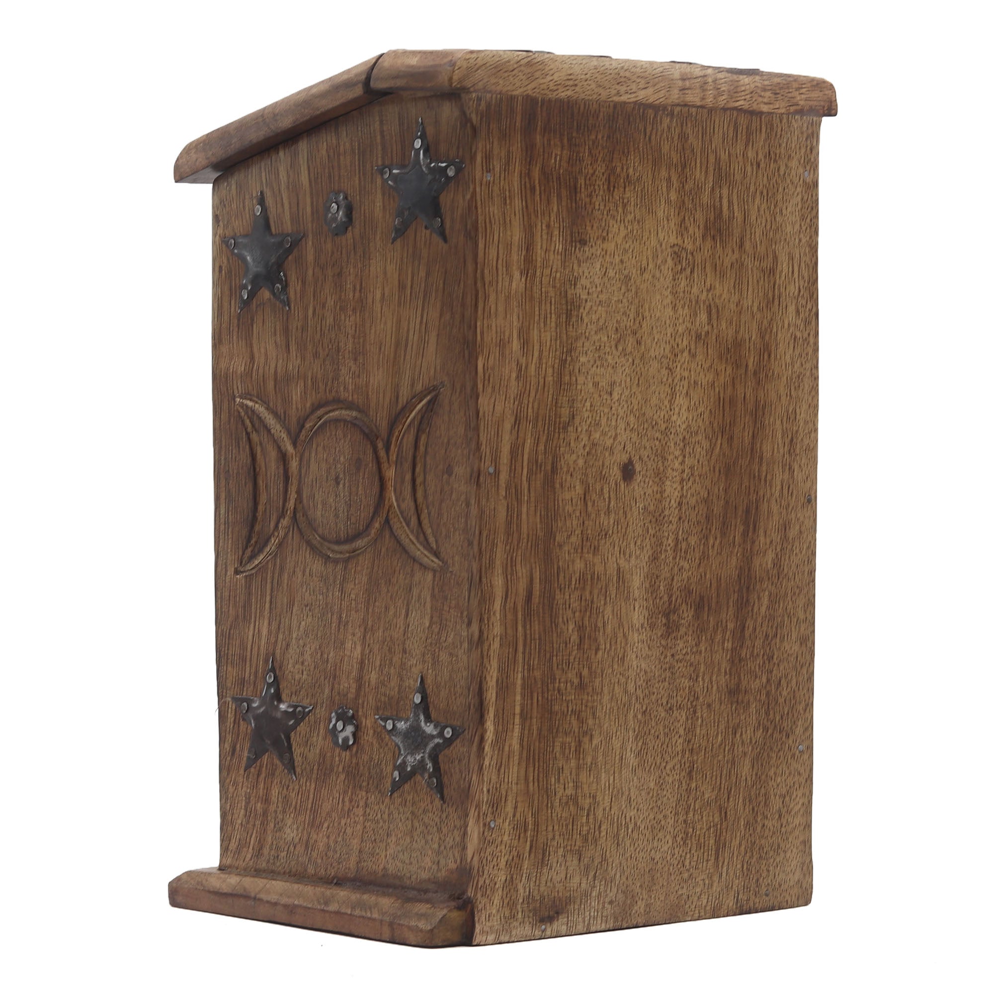 Triple Moon Wooden Chest