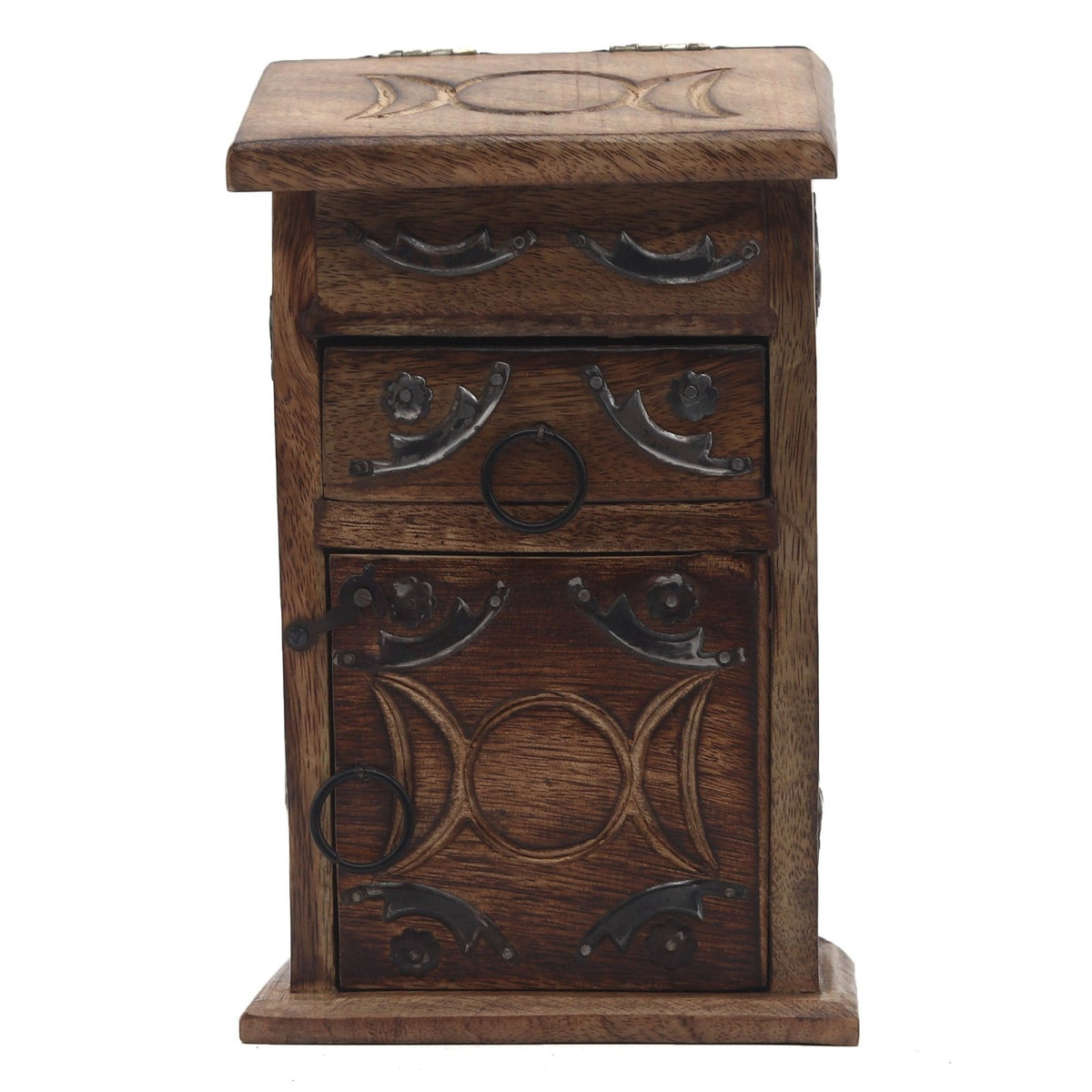 Triple Moon Wooden Chest