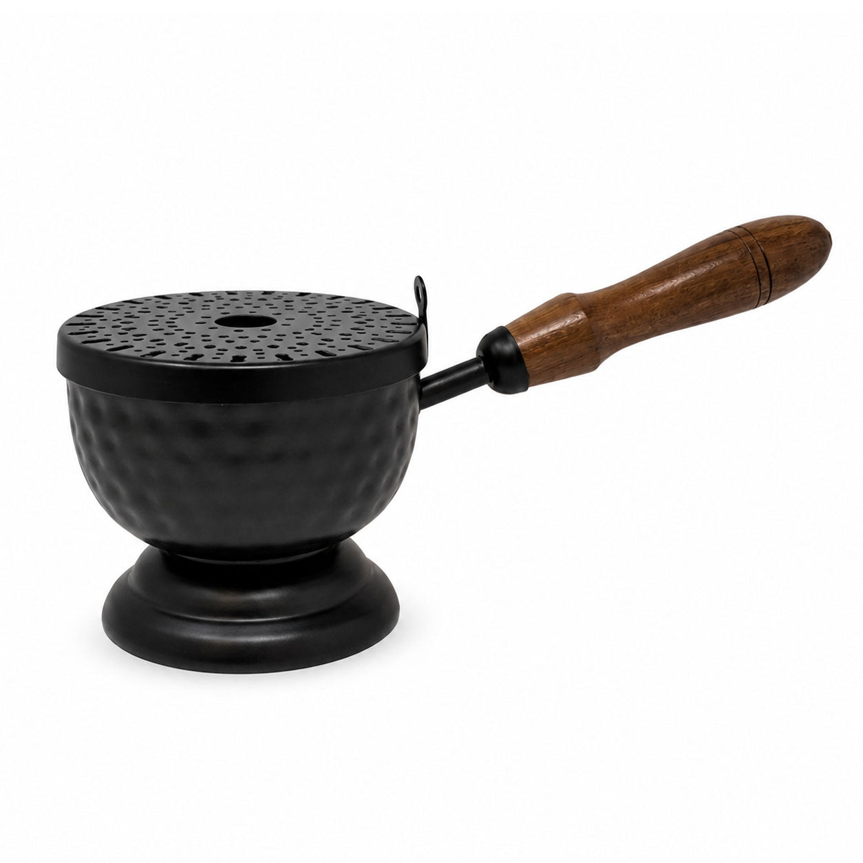 9" Iron Cauldron Burner with Lid & Wooden Handle