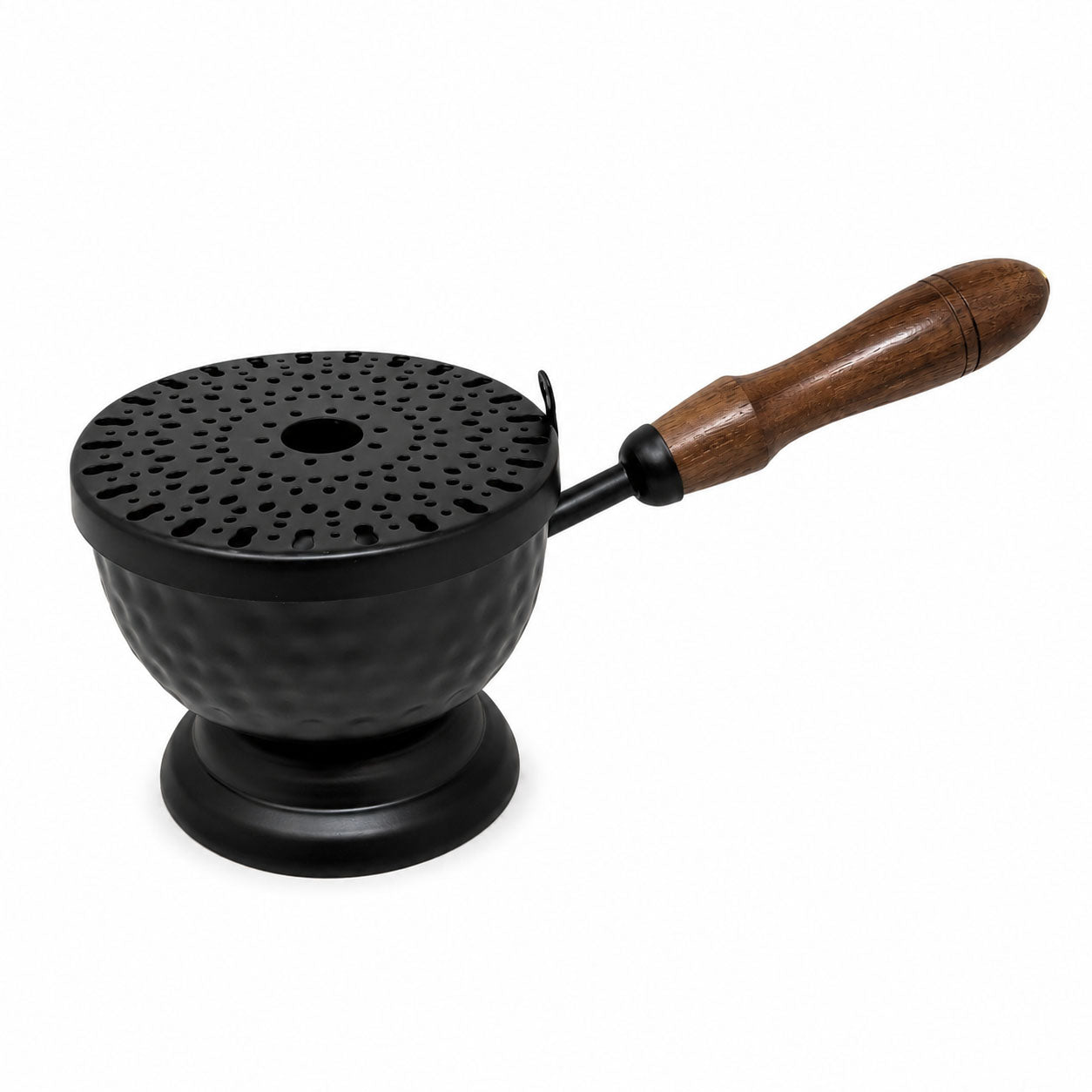 9" Iron Cauldron Burner with Lid & Wooden Handle