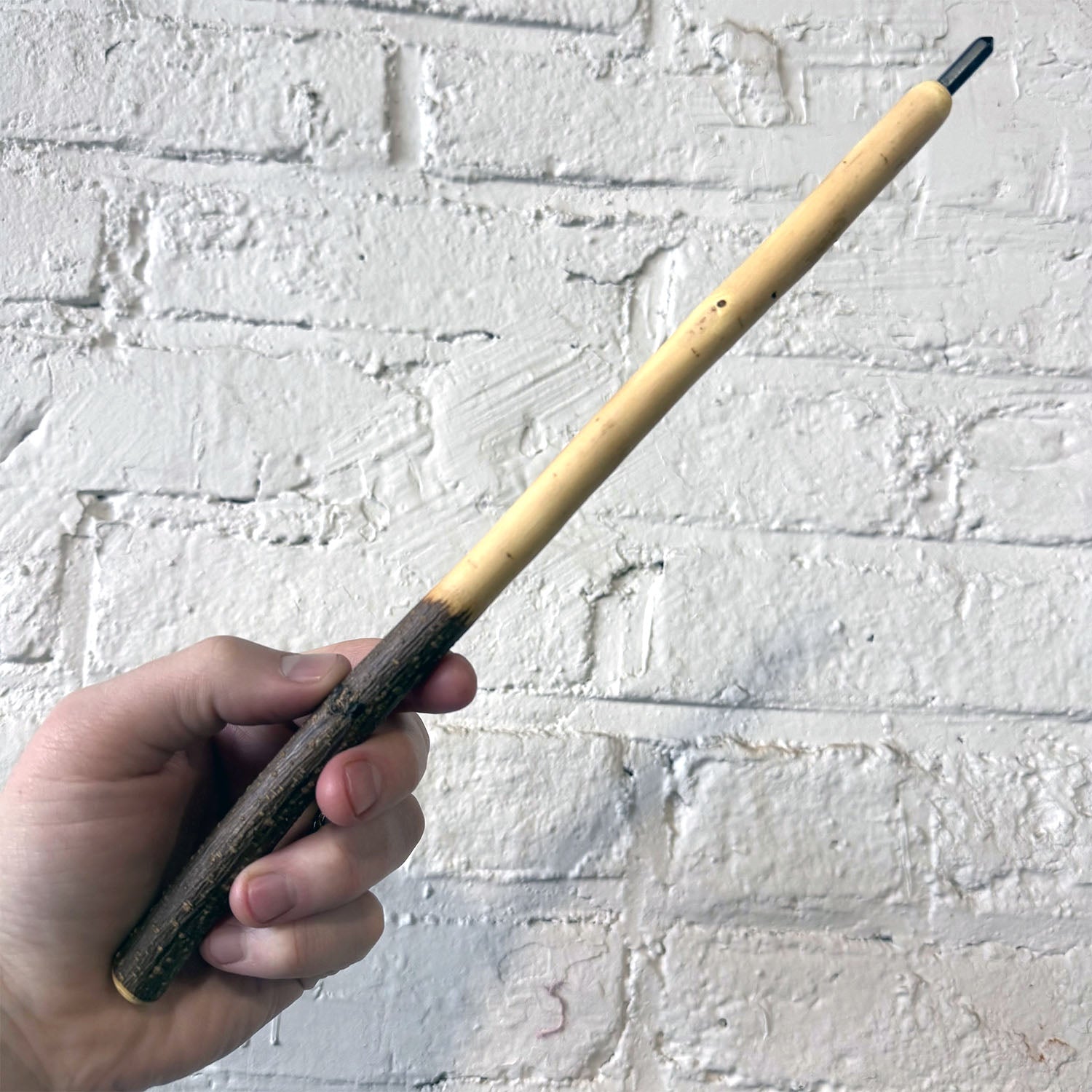 Locust Wand 11 Inches with Hematite Crystal Point