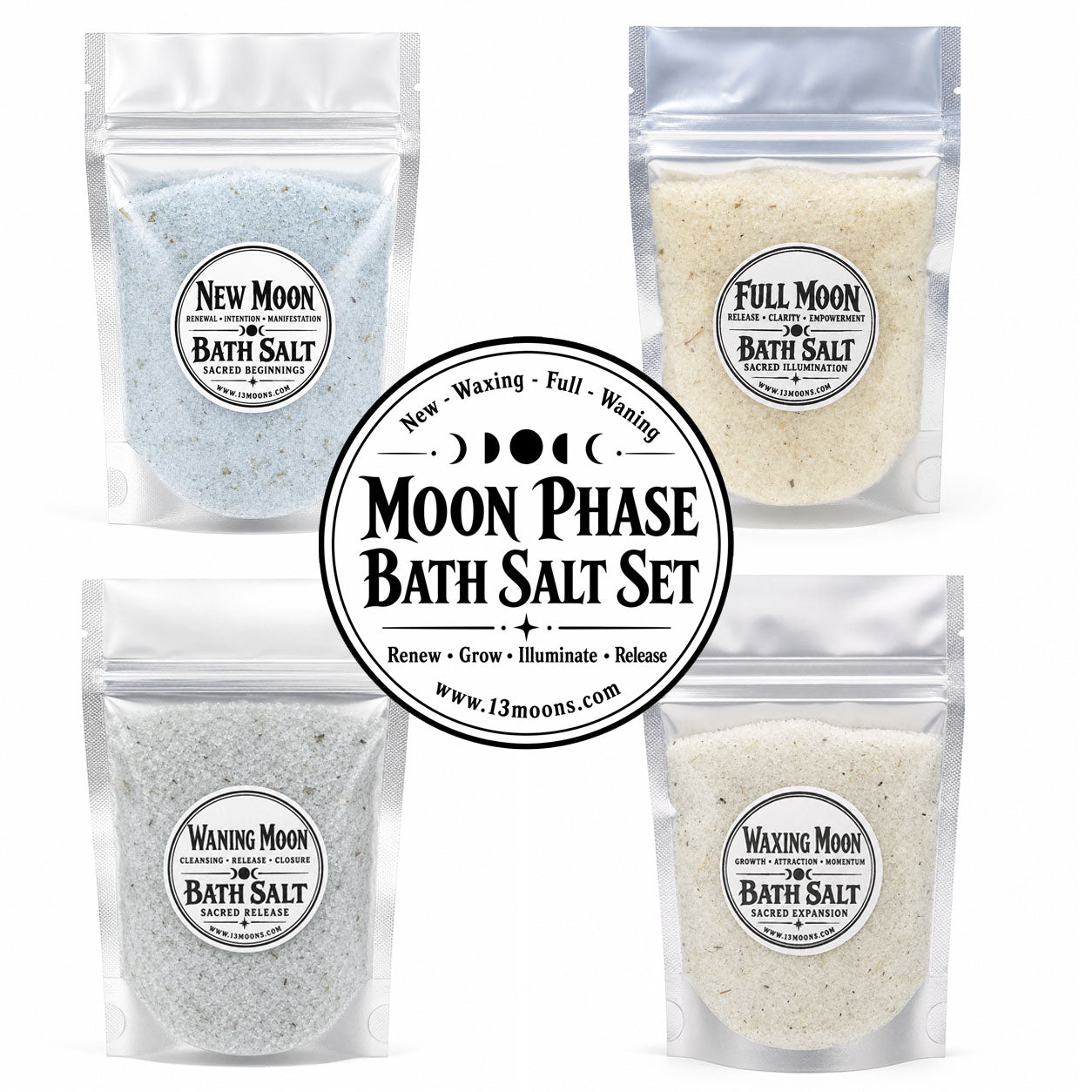 Moon Phase Ritual Bath Salt Set