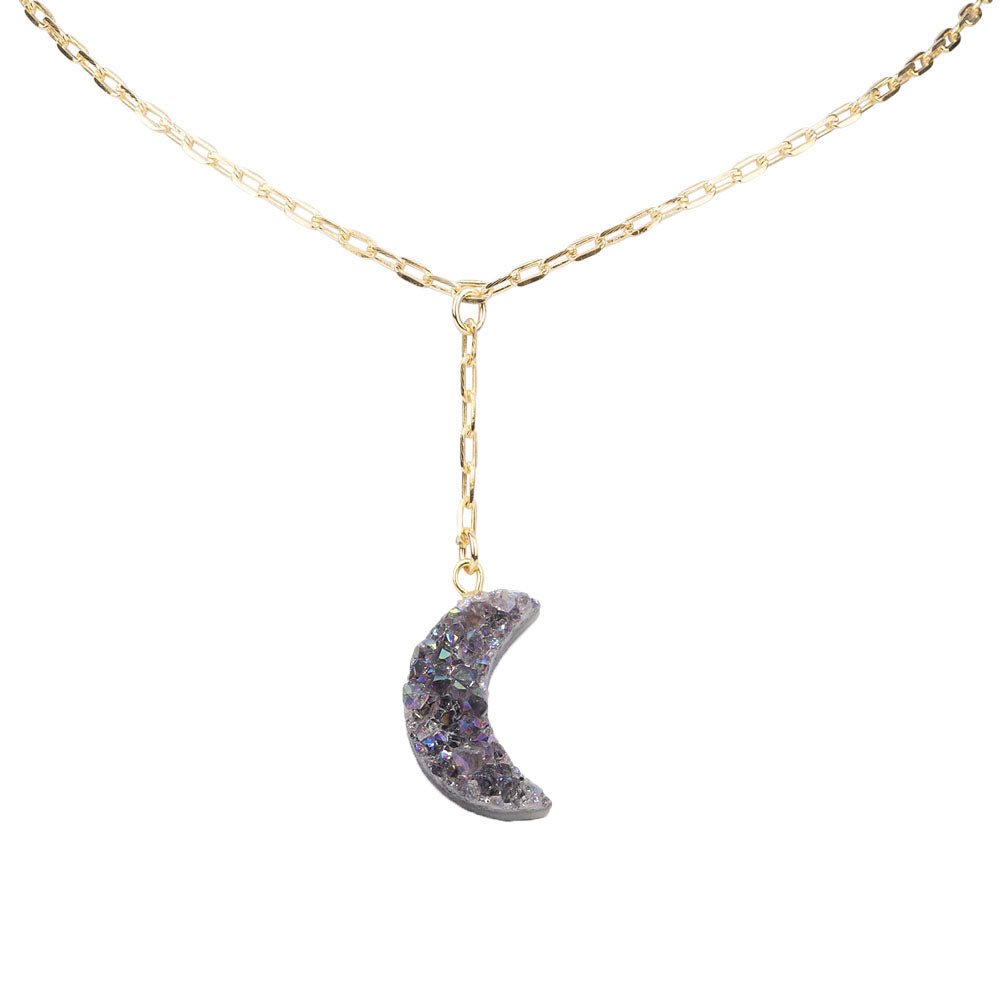 Celestia’s Enchanted Amethyst Moon — Gold-Plated Necklace