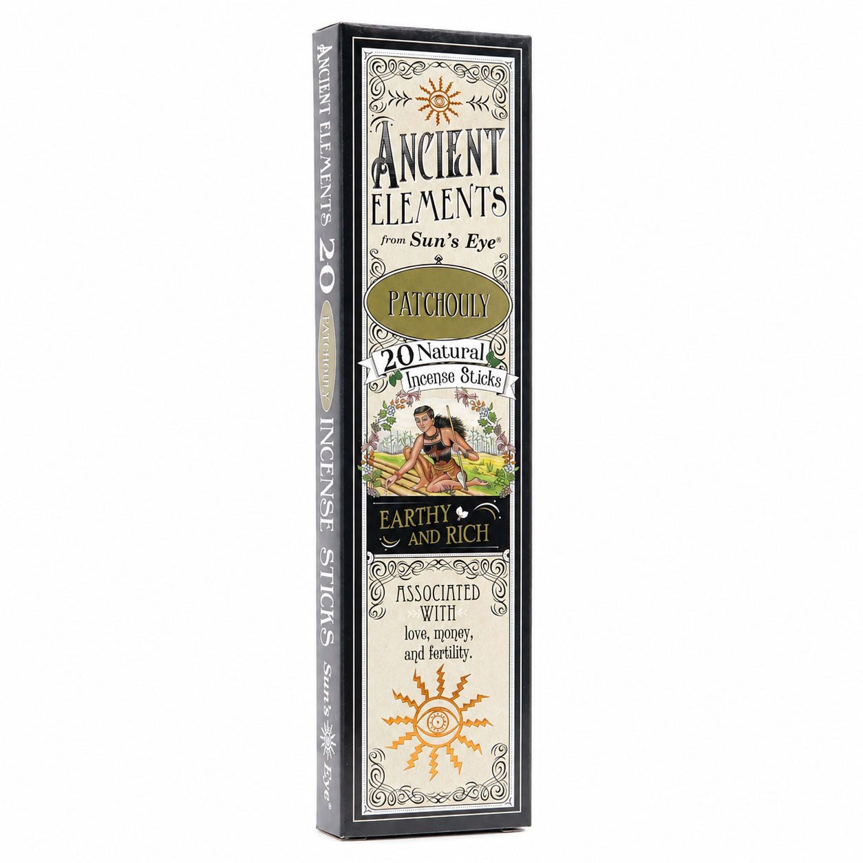 Ancient Elements Patchouly - Sun's Eye Incense Sticks 20 Pack