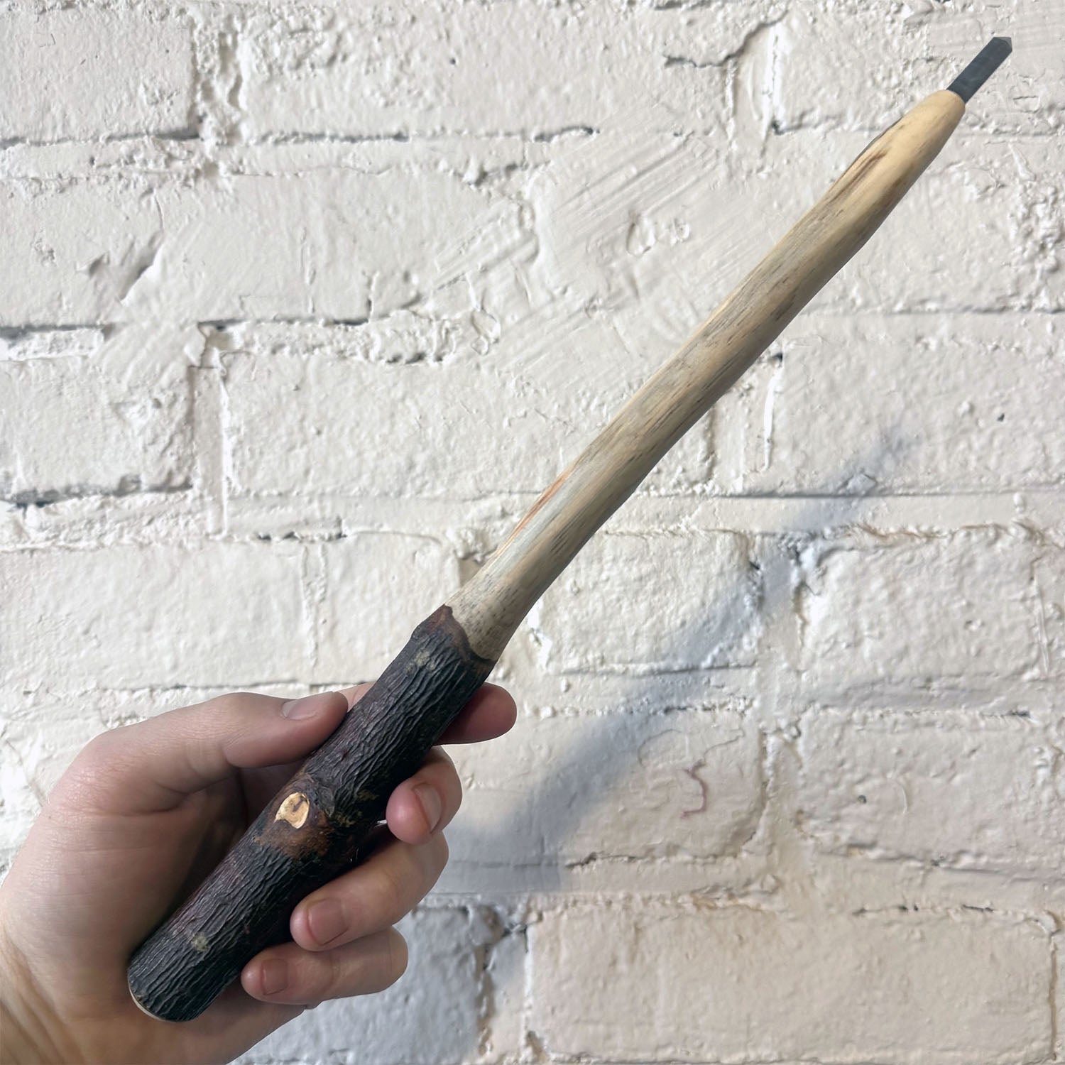 Pine Wand 13 Inches with Labradorite Crystal Point