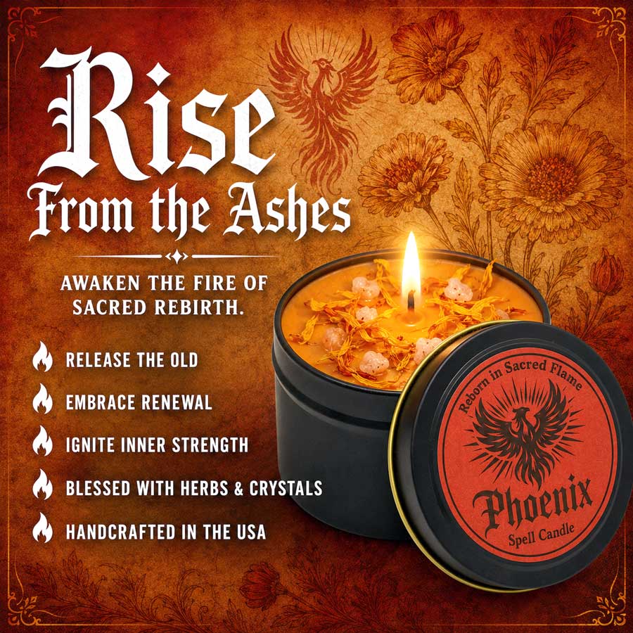Phoenix Witchcraft Spell Candle by 13 Moons
