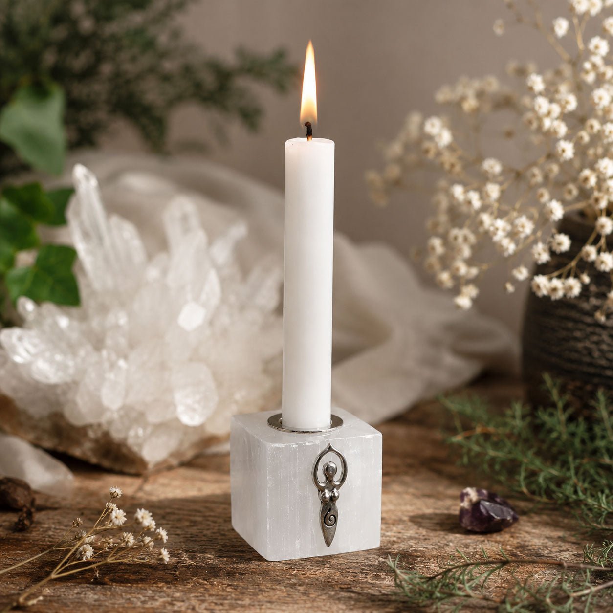 Selenite & Goddess Chime Holder